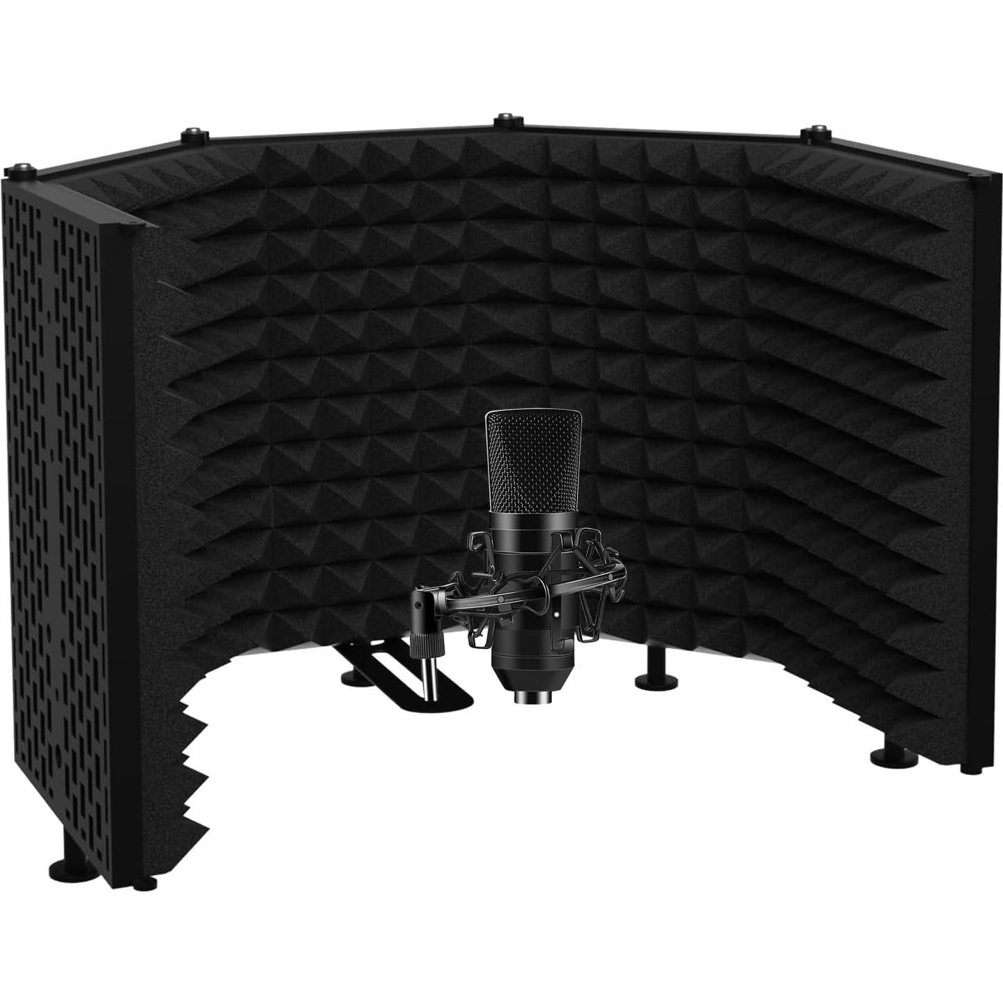 Escudo de Aislamiento de Micrófono Plegable 5 Lados - Alta Densidad