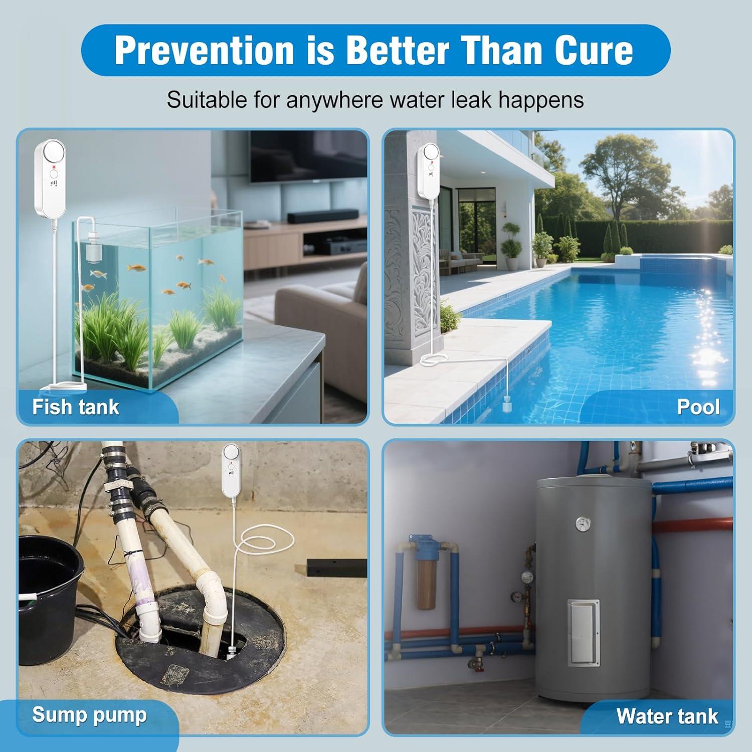 Detector de Nivel de Agua Daytech 3PC 100dB Alarma Inundación