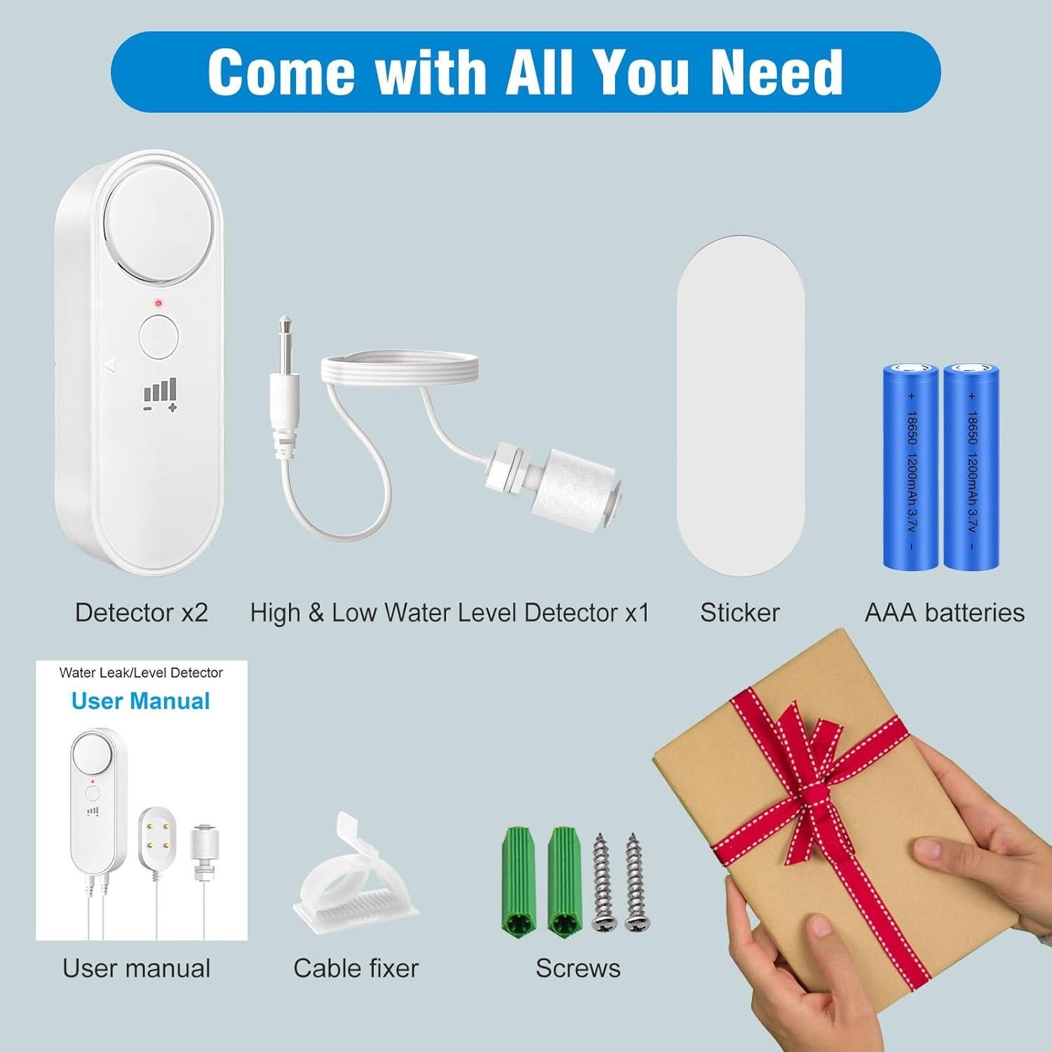 Detector de Nivel de Agua Daytech 3PC 100dB Alarma Inundación