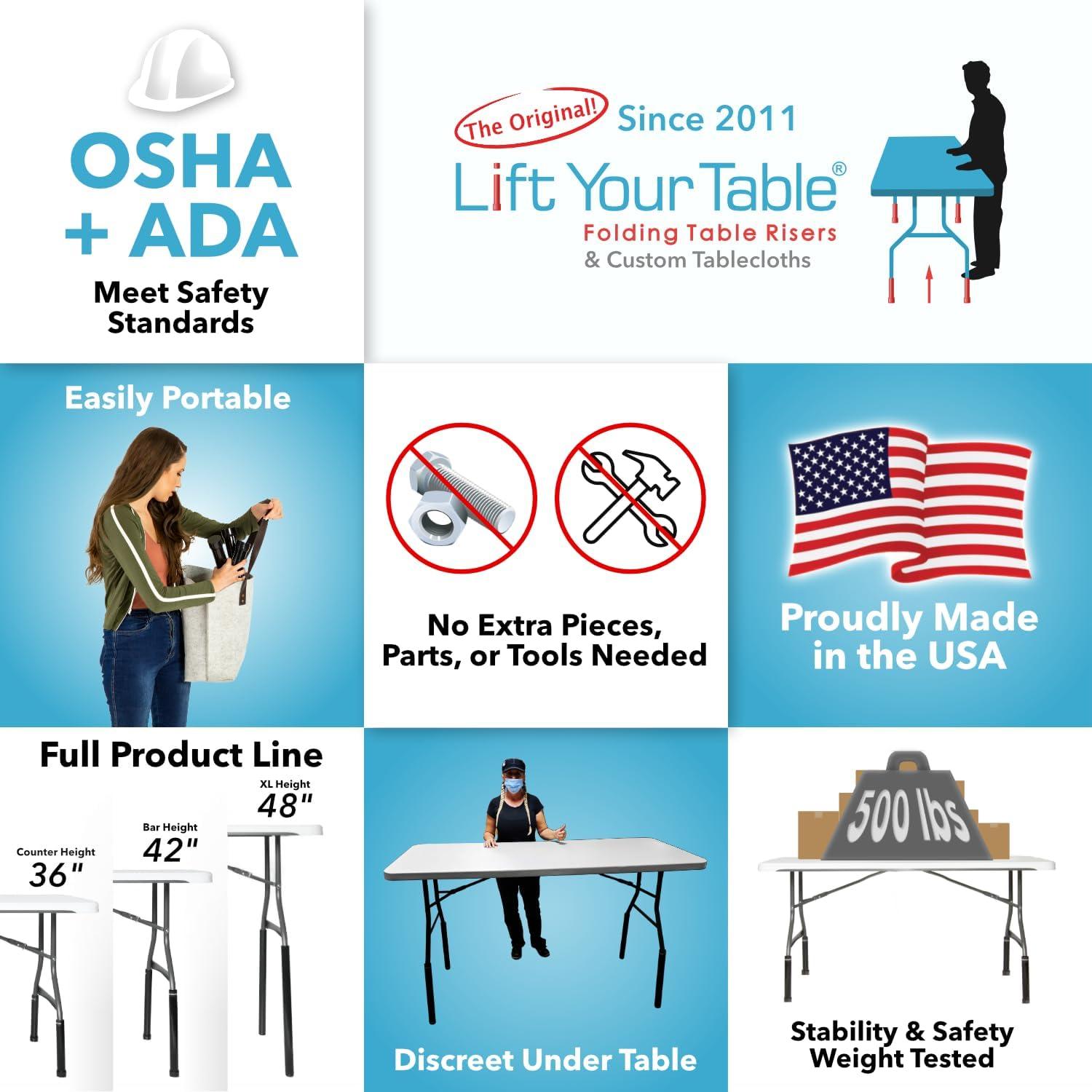 Elevadores de Mesa Plegable Elevate su Mesa - 5 Juegos Altura de Mostrador