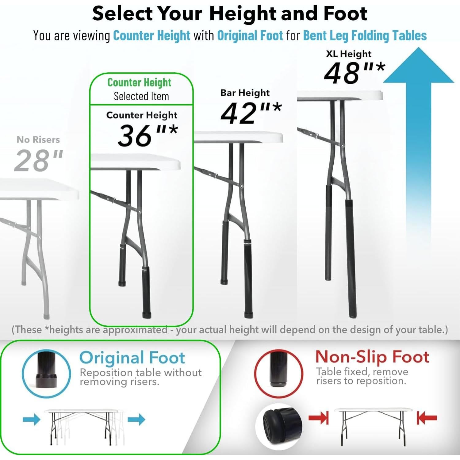 Elevadores de Mesa Plegable Elevate su Mesa - 5 Juegos Altura de Mostrador