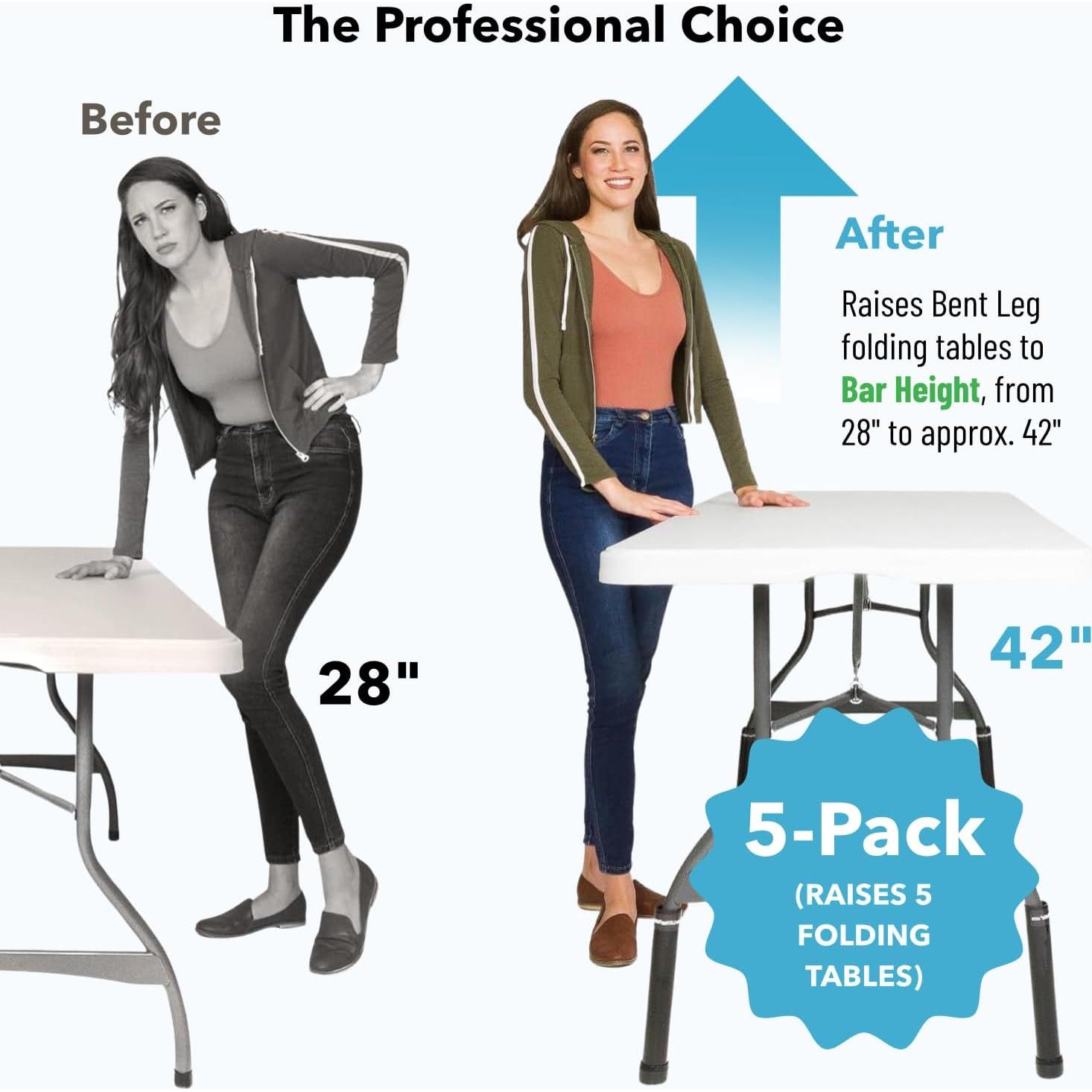 Elevadores de Mesa Plegable Elevate su Mesa - 5 Juegos Altura de Mostrador