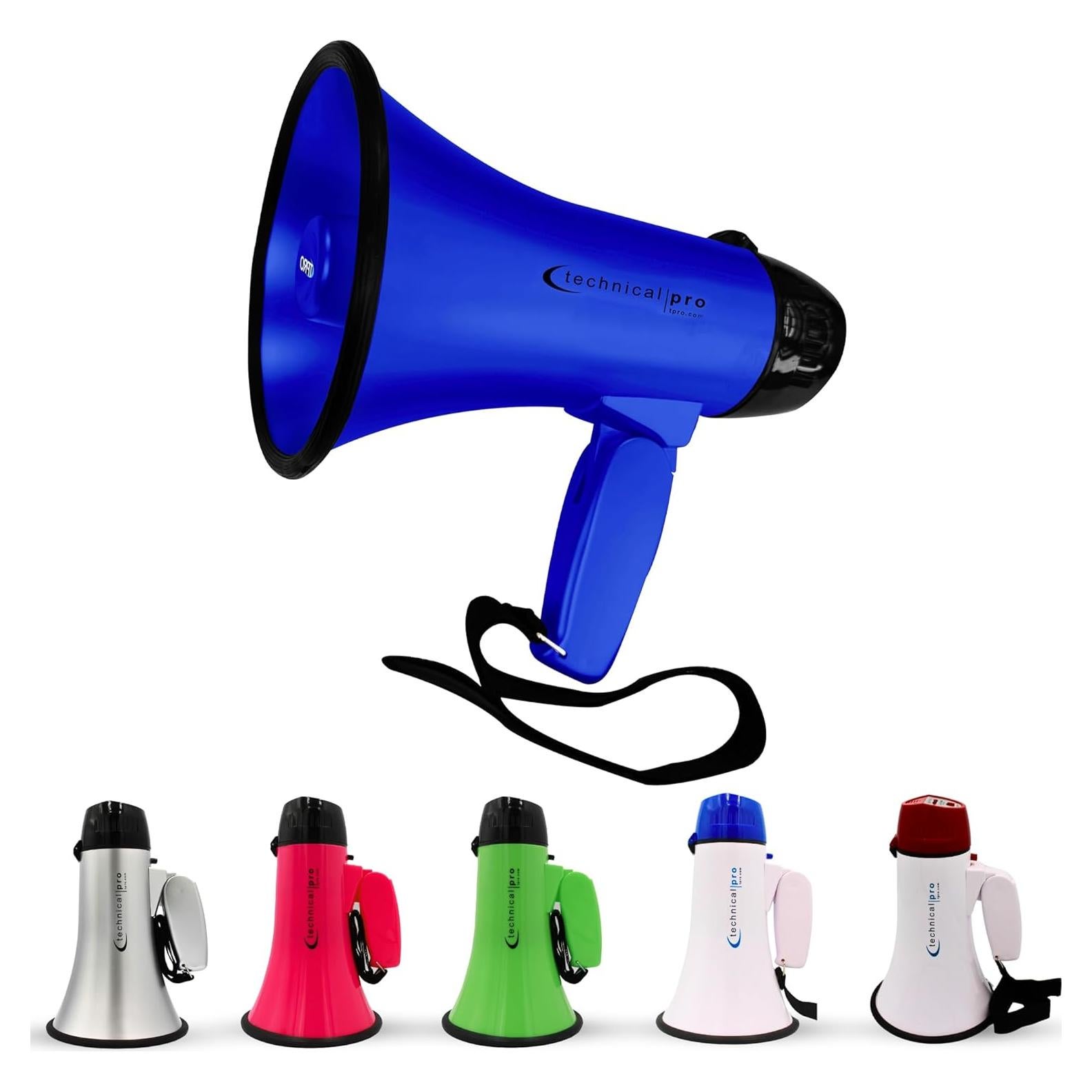 Megáfono Portátil Technical Pro Bullhorn 20W 300m con Sirena