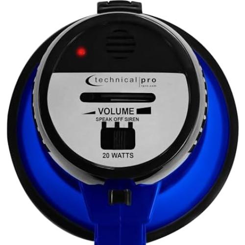 Megáfono Portátil Technical Pro Bullhorn 20W 300m con Sirena