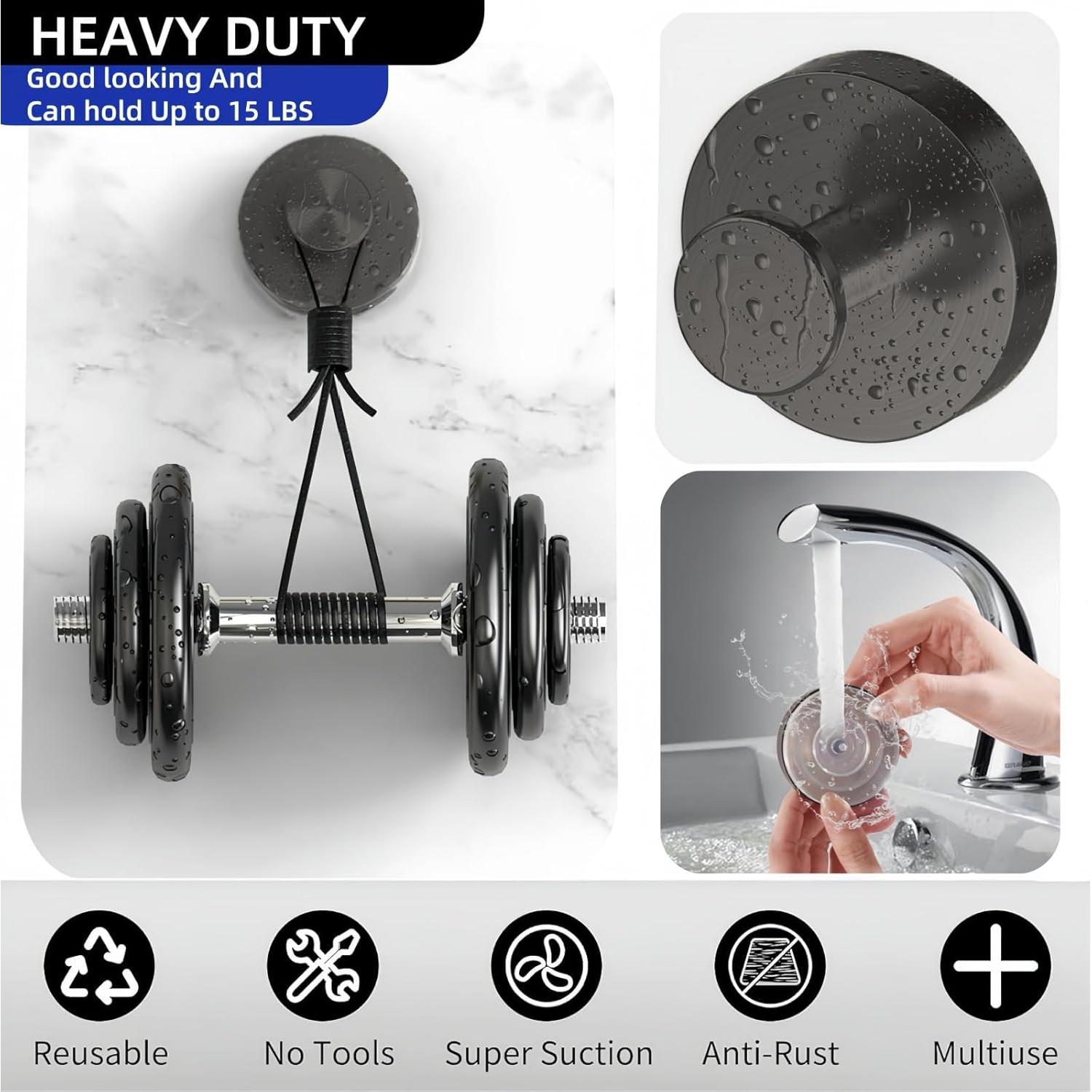 Ganchos de Ventosa Duilahren para Baño y Ducha - Paquete de 2