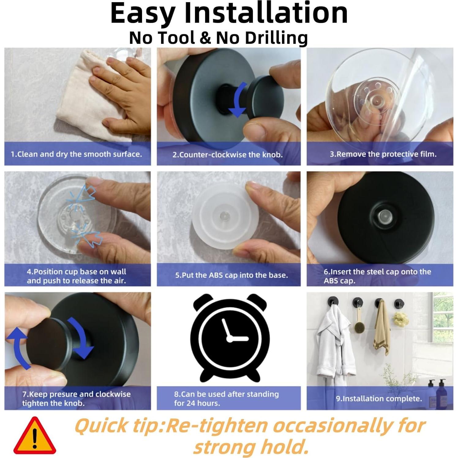 Ganchos de Ventosa Duilahren para Baño y Ducha - Paquete de 2