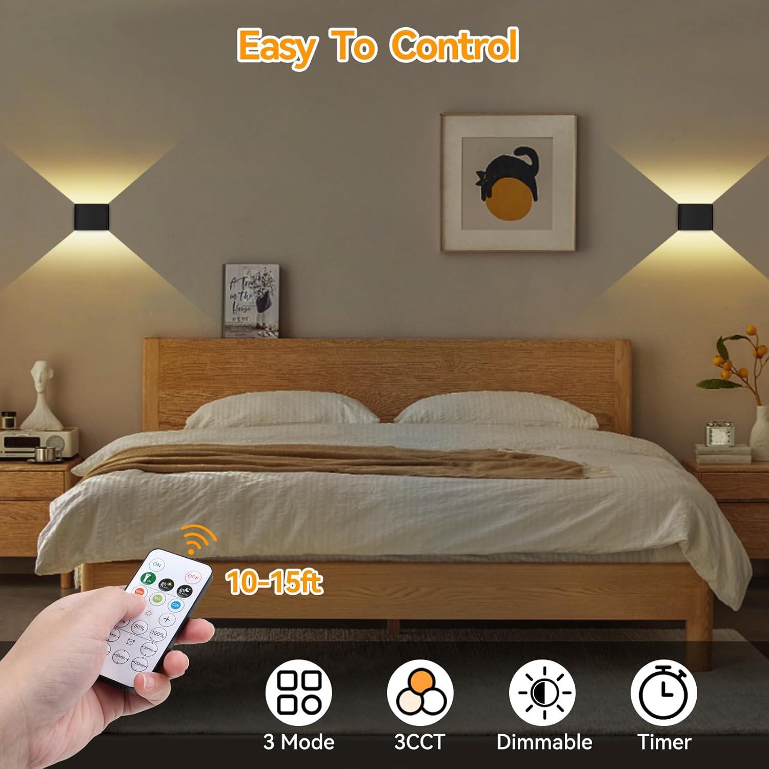 Lámpara de Pared Inalámbrica Aialun con Sensor y Control Remoto