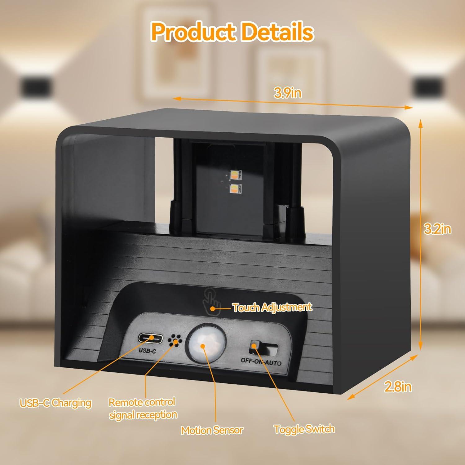 Lámpara de Pared Inalámbrica Aialun con Sensor y Control Remoto