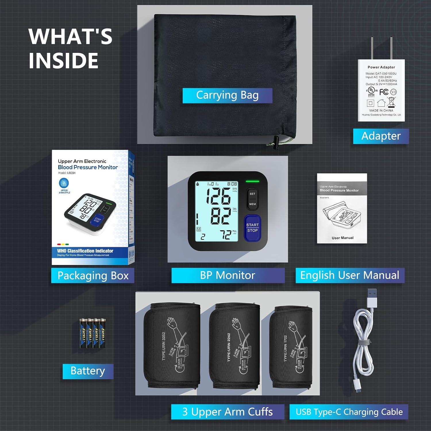 Máquina de Presión Arterial Digital AQESO U80BH - 3 Manguitos