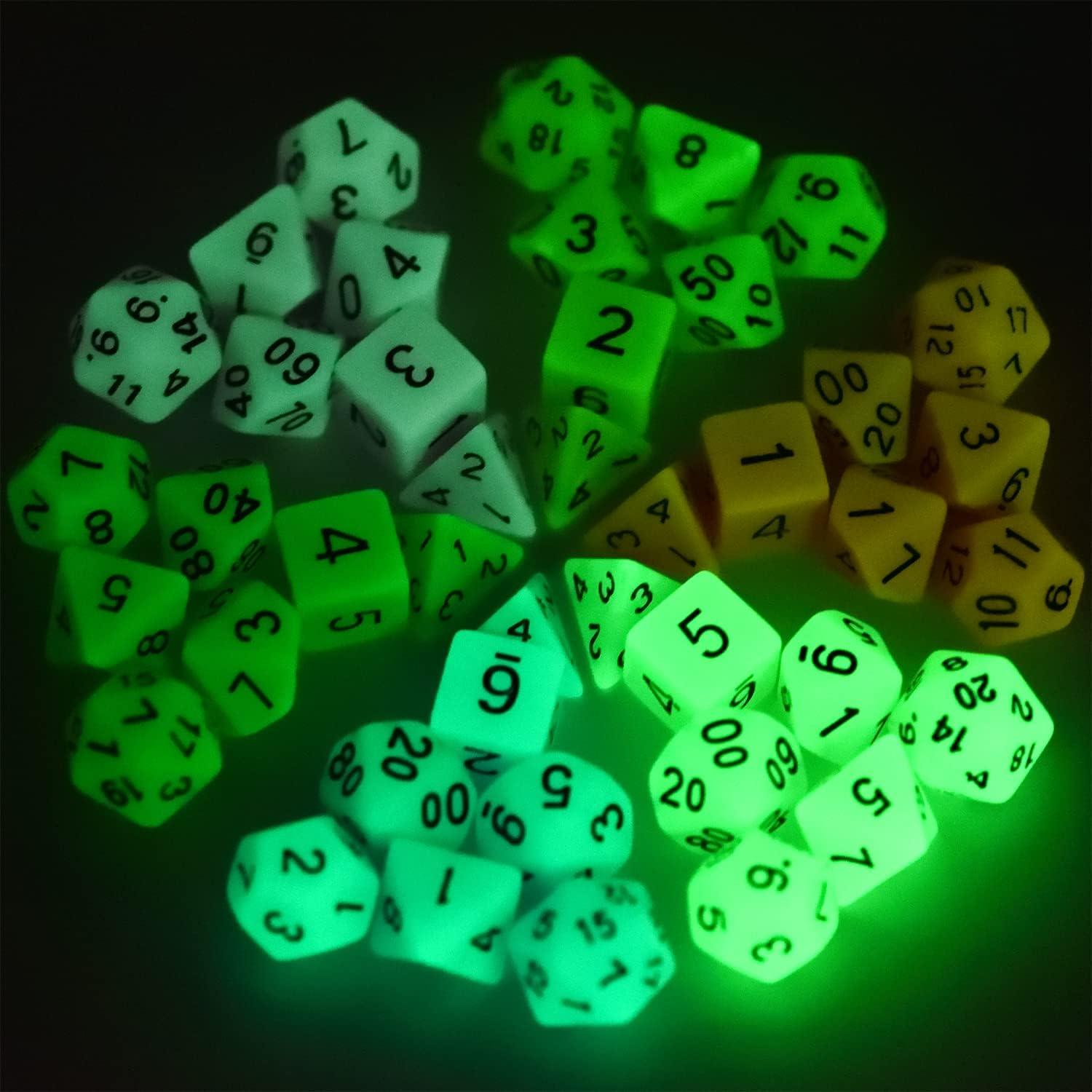 Juego de Dados DND Brillantes Amiven 77 Piezas para Rol
