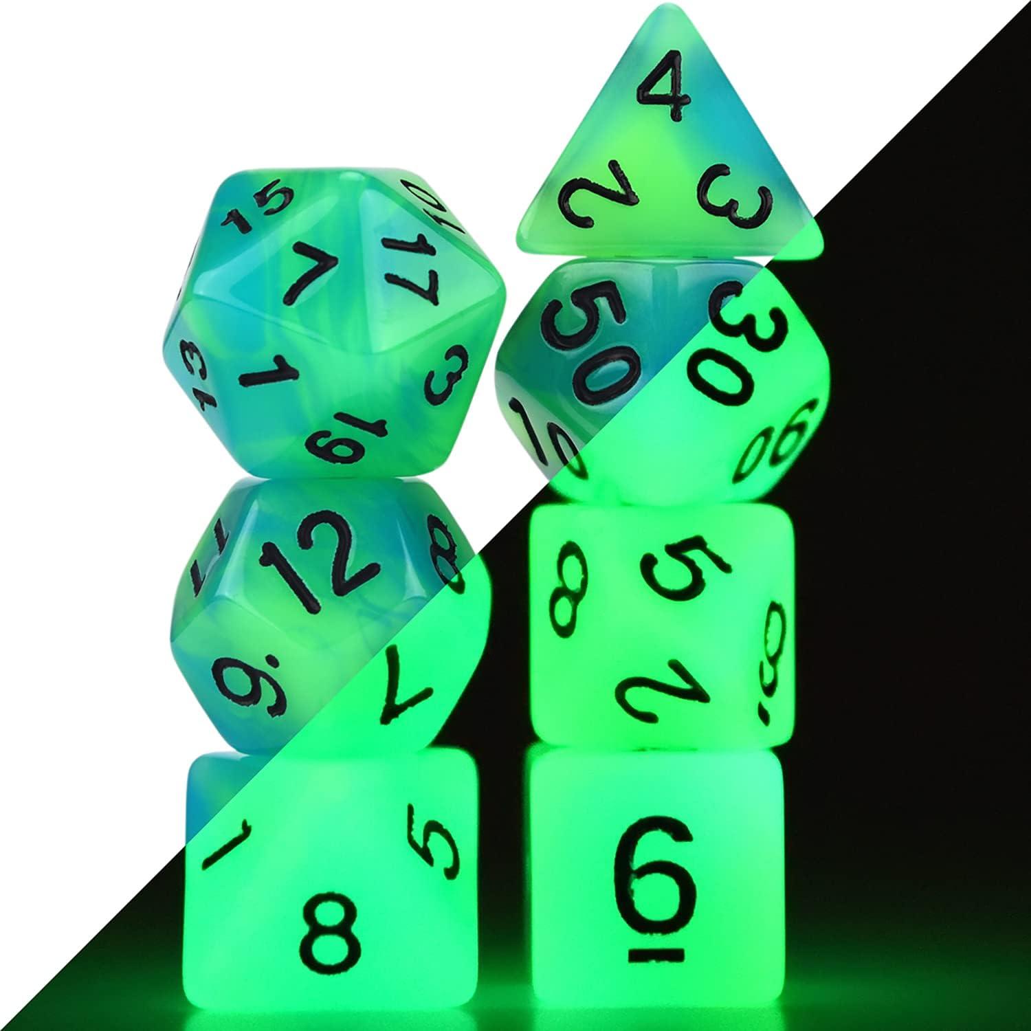 Juego de Dados DND Brillantes Amiven 77 Piezas para Rol