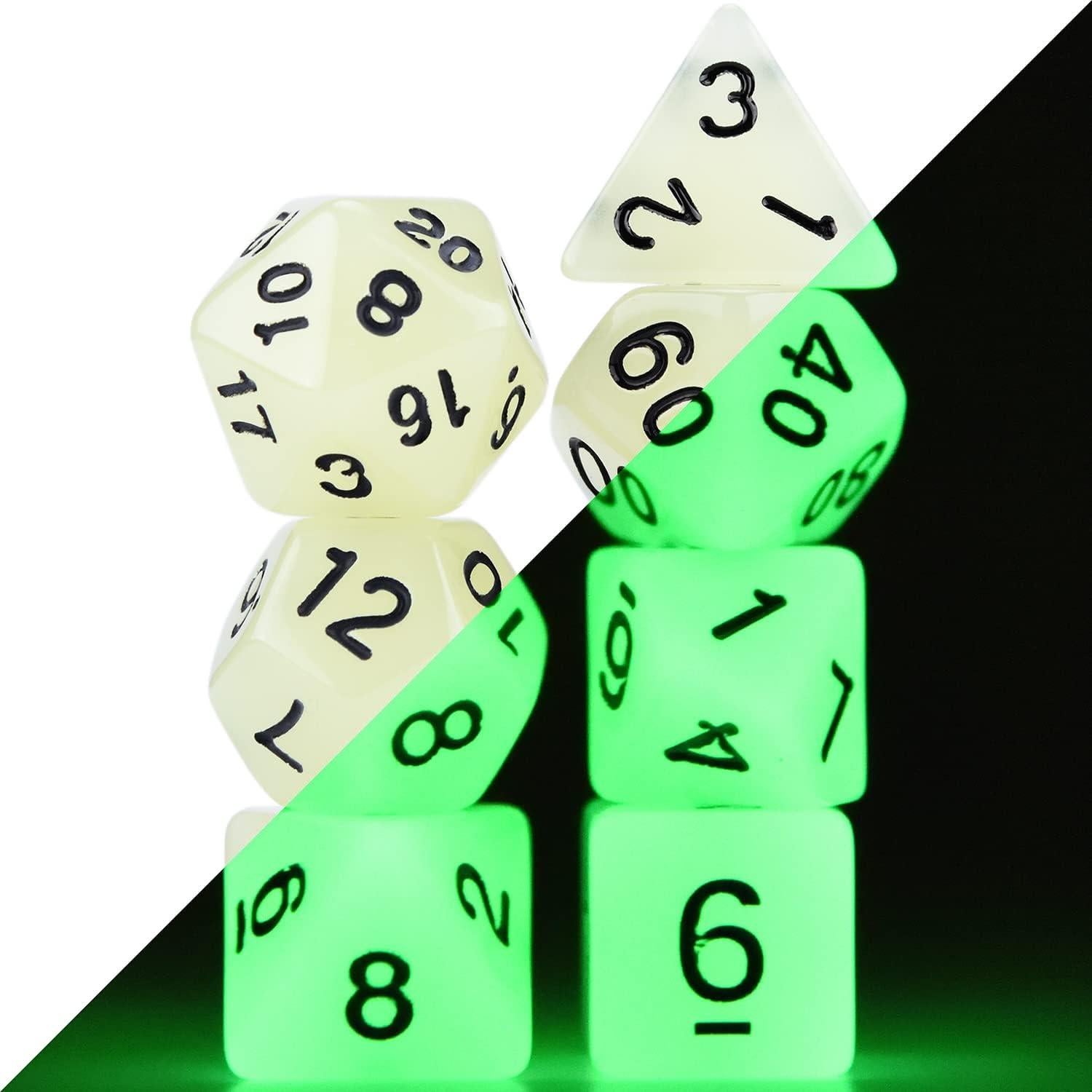 Juego de Dados DND Brillantes Amiven 77 Piezas para Rol