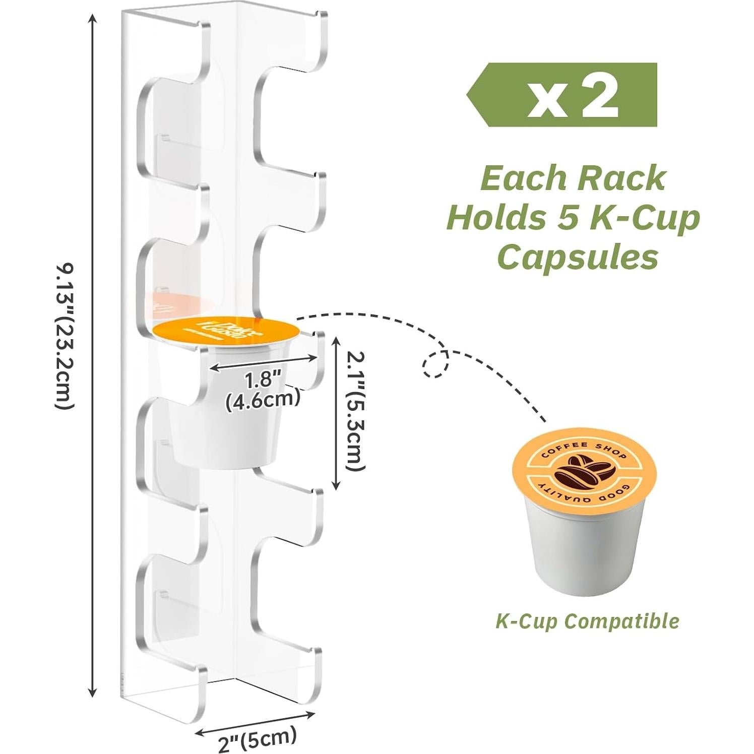 Soportes de Acrílico Transparente NiHome para K-Cups - 2 Pack