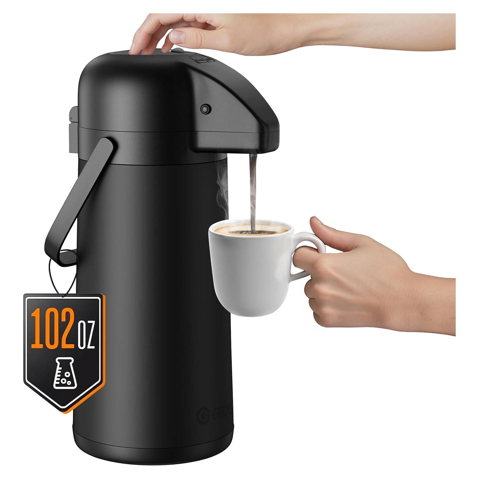 Jarra Térmica Geouja 3L Negra con Bomba - Aislante 24h