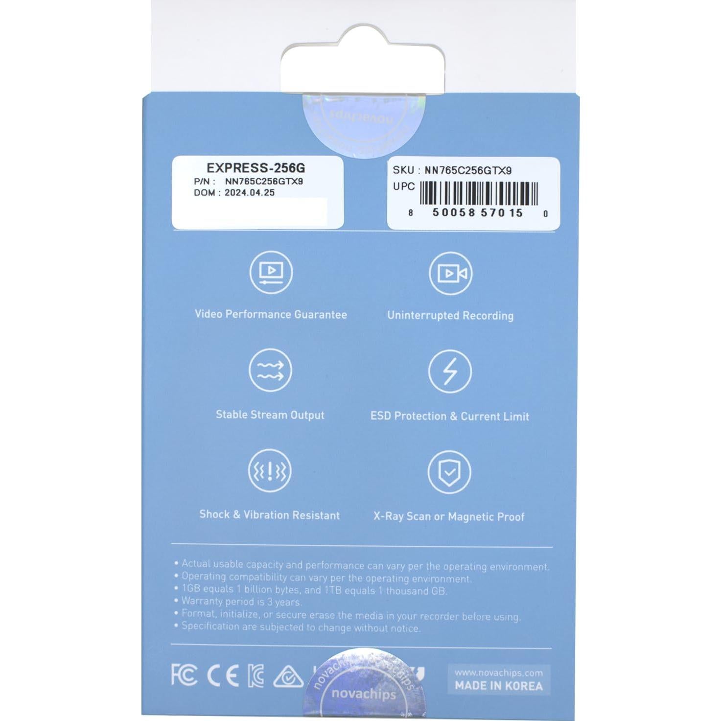 256GB Tarjeta CFexpress Tipo B Novachips - 1700MB/s - 8K RAW