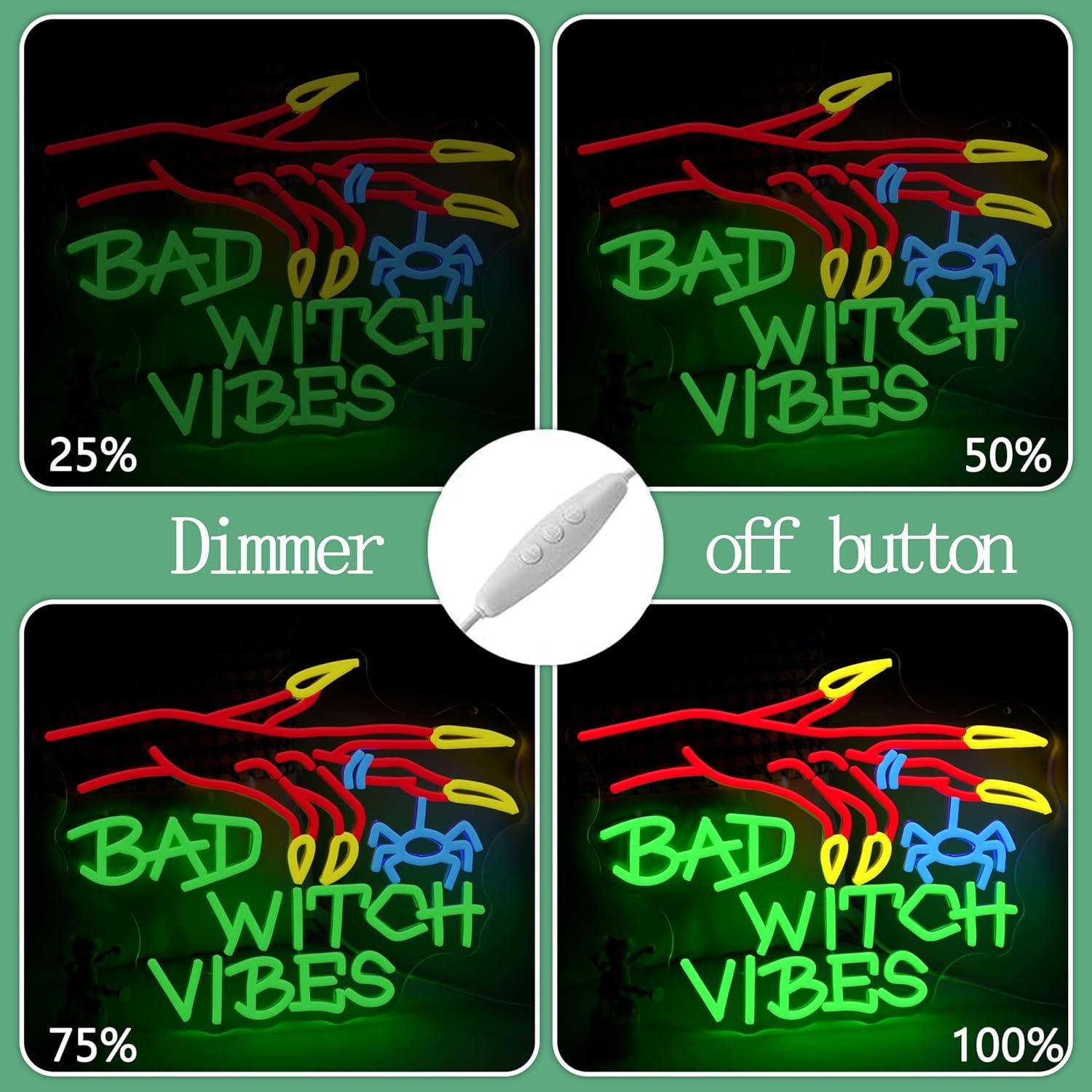 Letrero Neón Bruja Mala LED 41.91x31.75cm Decoración Halloween