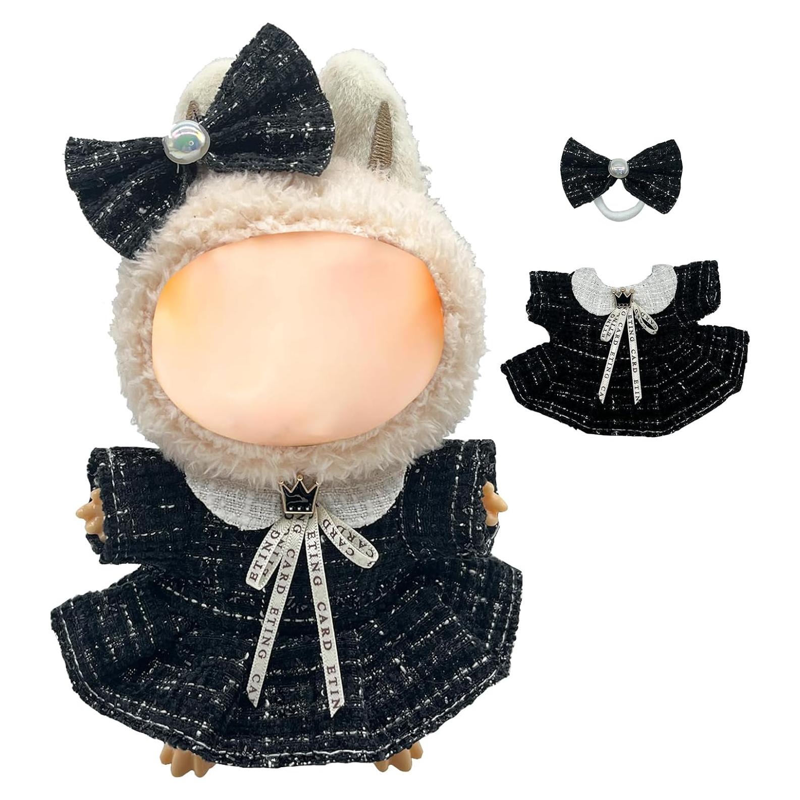 Conjunto de Ropa para Muñeca Labubu 17 cm Negra Diseño Chic