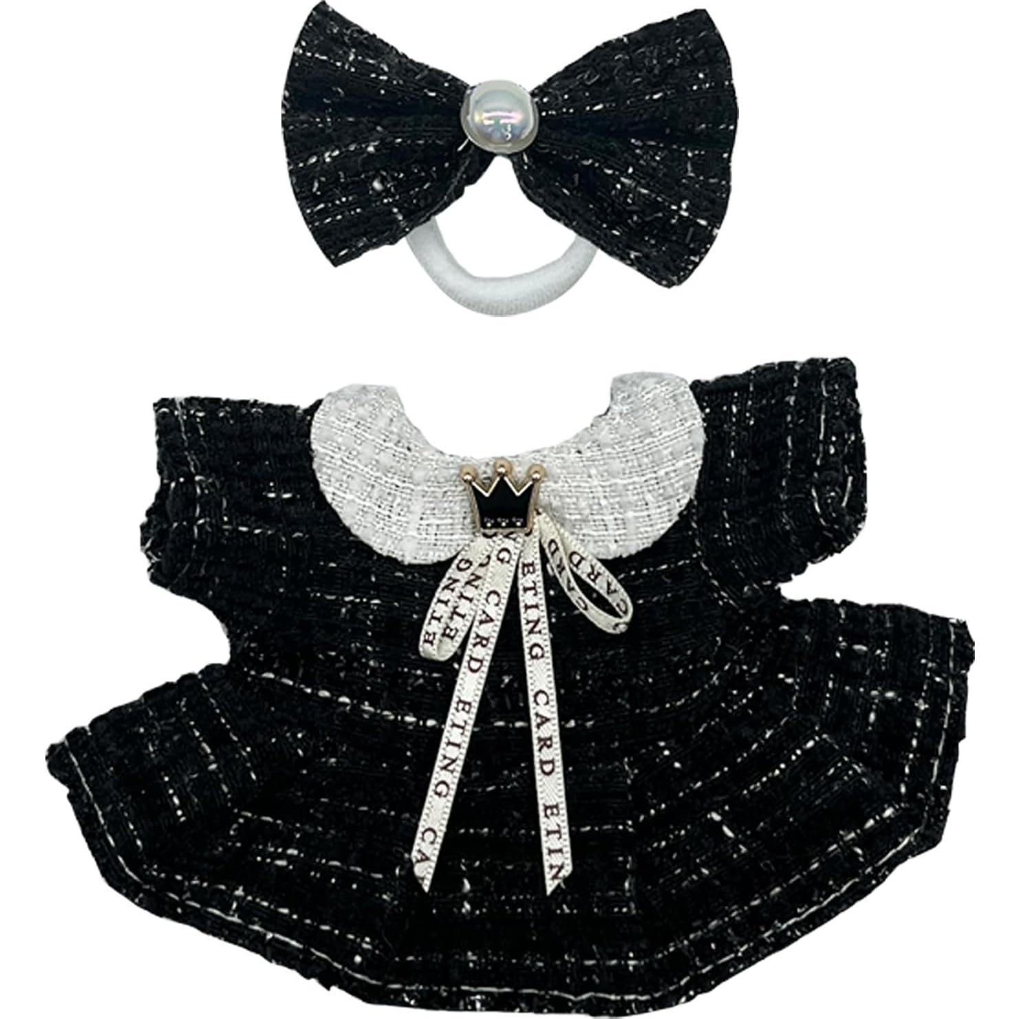 Conjunto de Ropa para Muñeca Labubu 17 cm Negra Diseño Chic