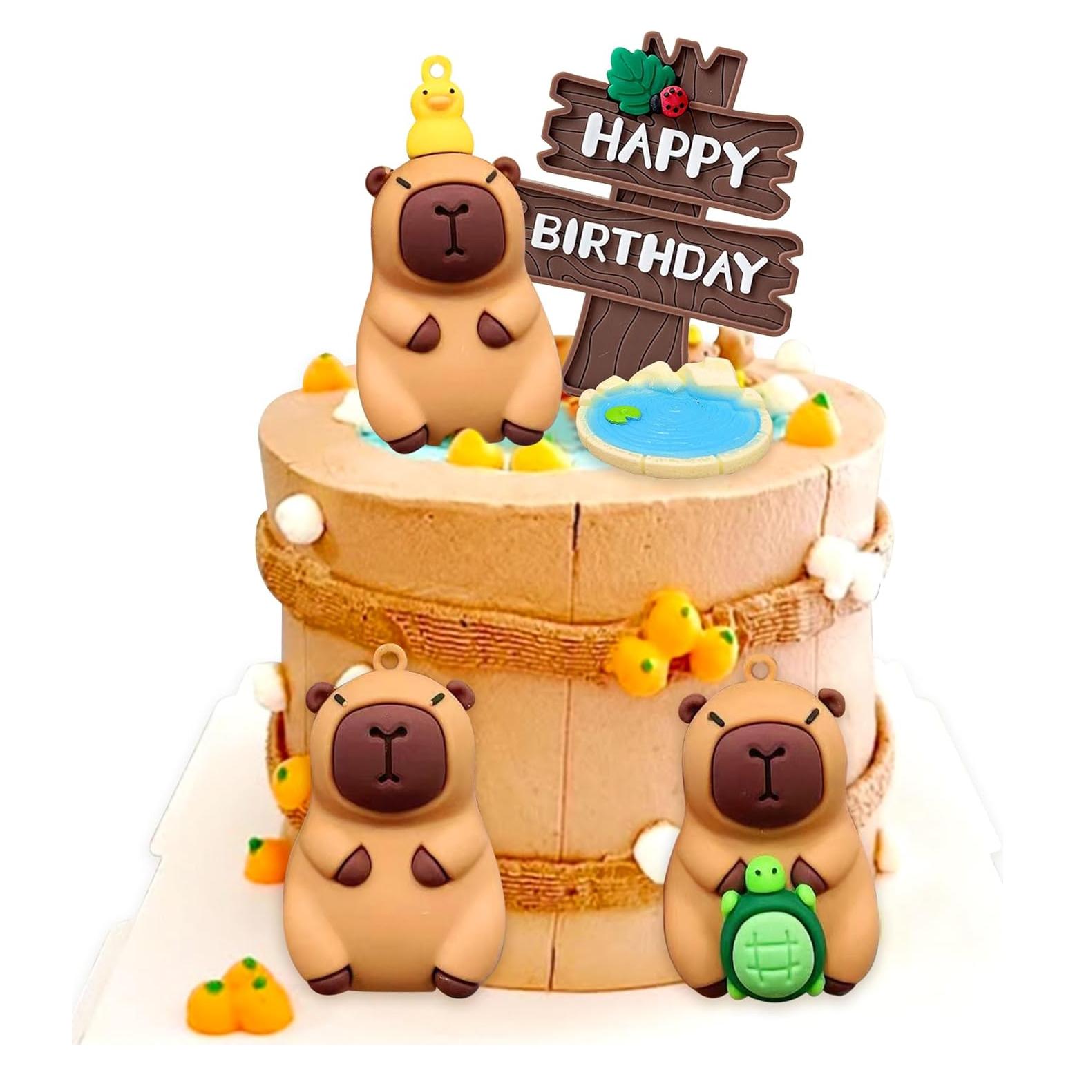 Adornos de pastel de capibara BACH AND BOUJEE - 5 piezas