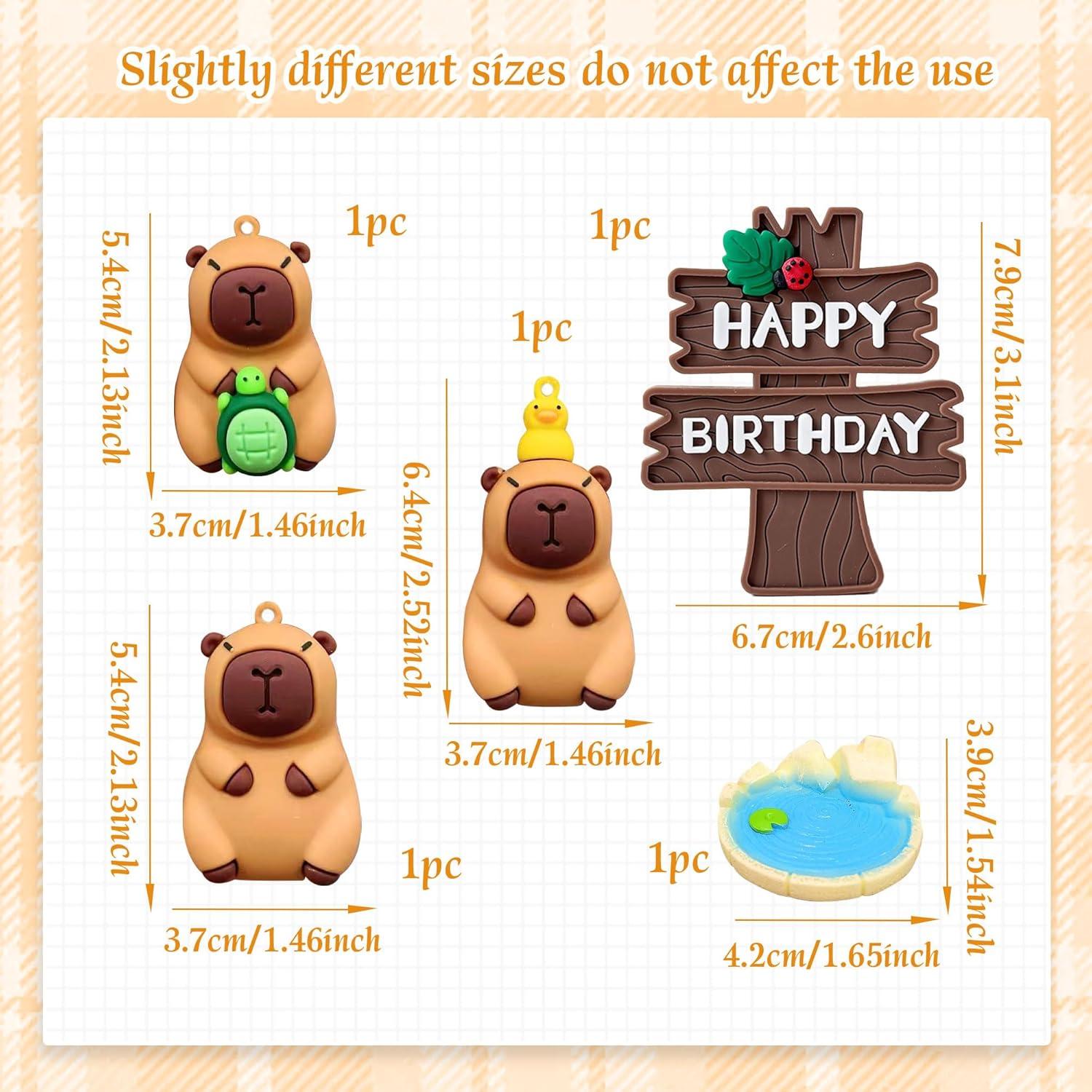 Adornos de pastel de capibara BACH AND BOUJEE - 5 piezas