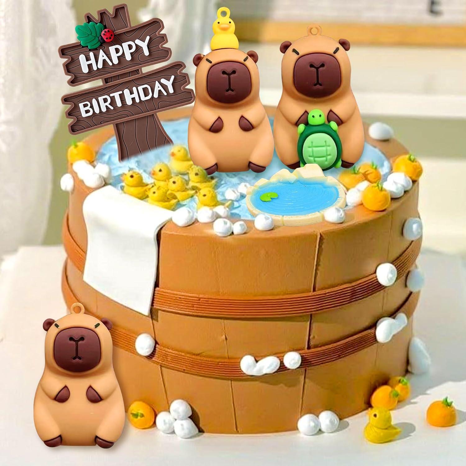 Adornos de pastel de capibara BACH AND BOUJEE - 5 piezas