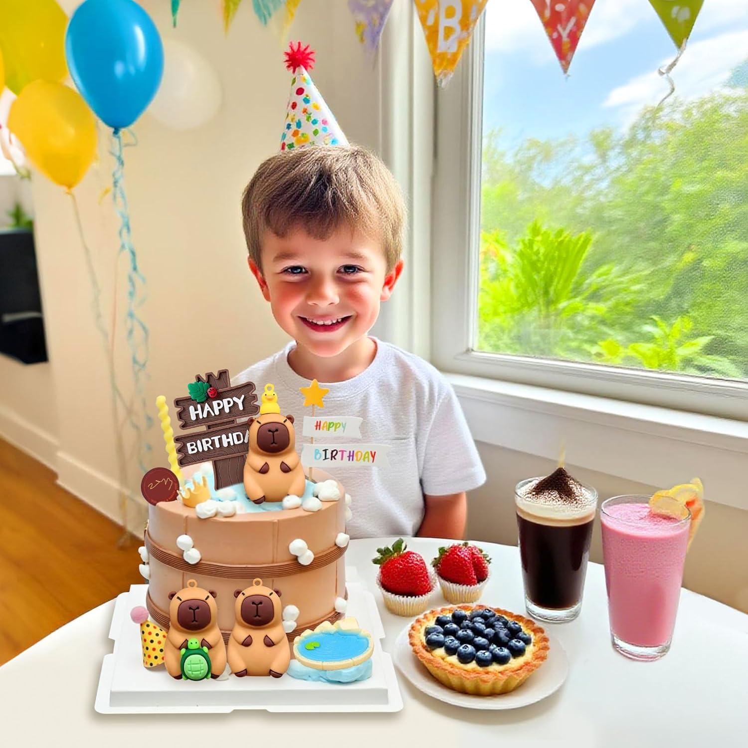 Adornos de pastel de capibara BACH AND BOUJEE - 5 piezas