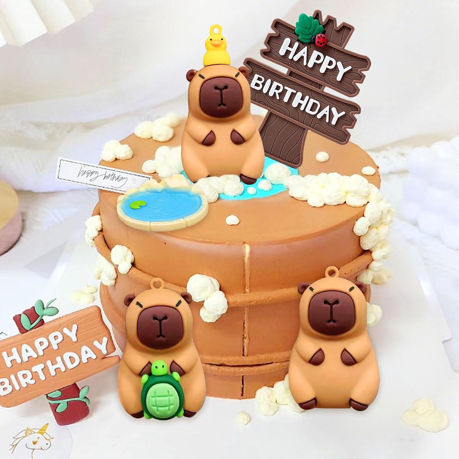 Adornos de pastel de capibara BACH AND BOUJEE - 5 piezas