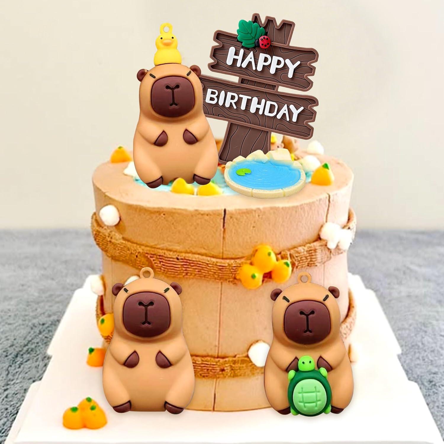 Adornos de pastel de capibara BACH AND BOUJEE - 5 piezas