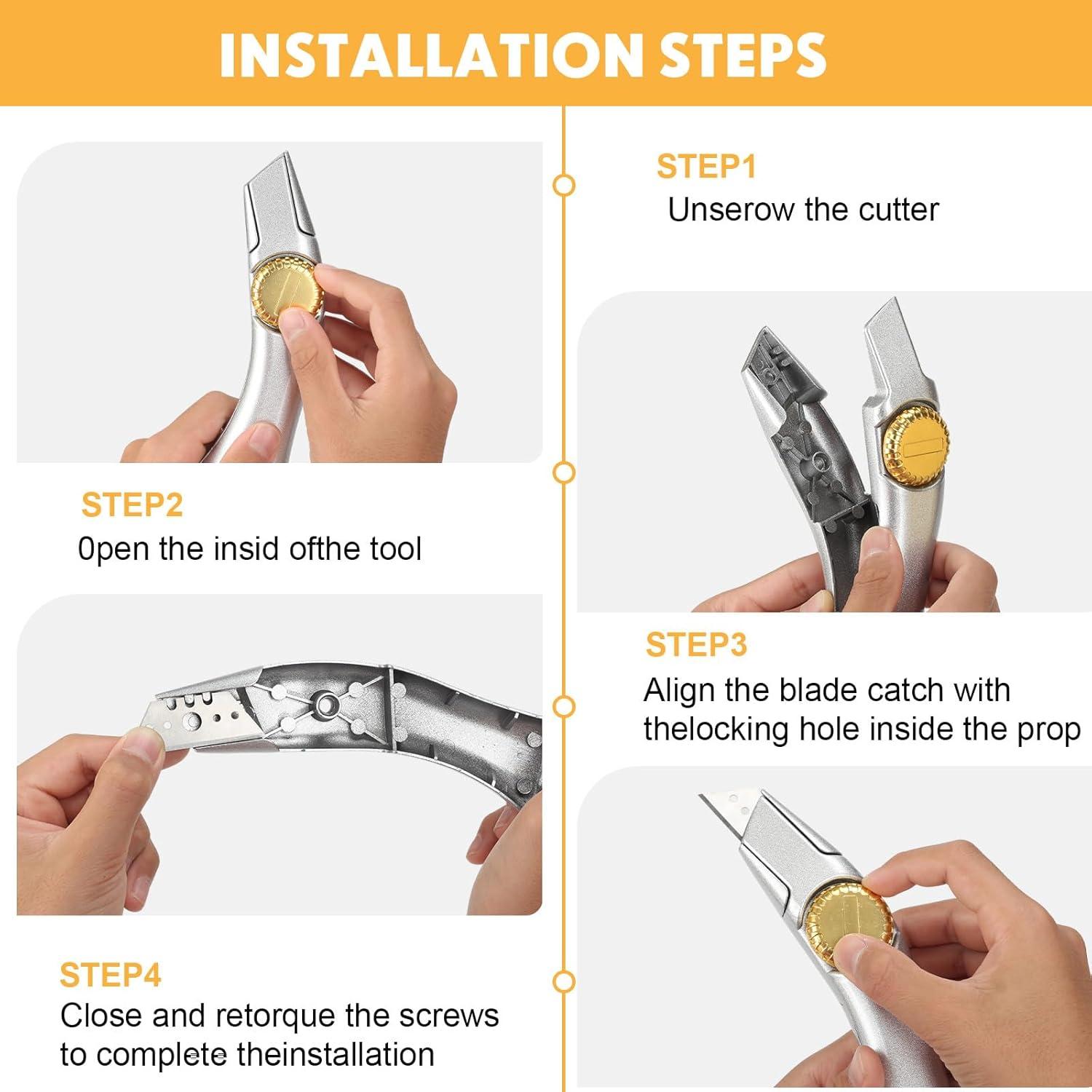 Juego de 4 cuchillos Cocfrss con 12 cuchillas de repuesto