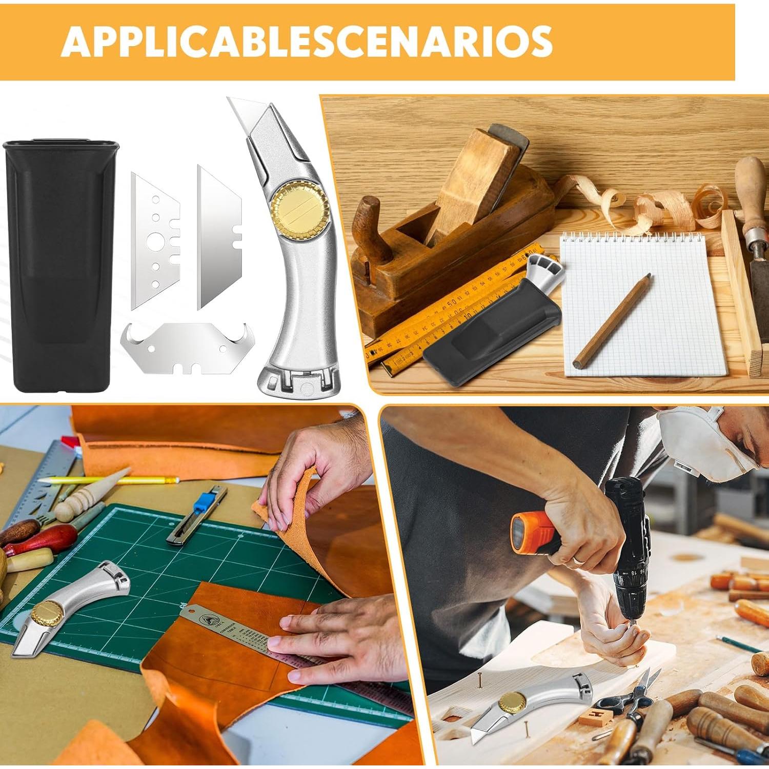 Juego de 4 cuchillos Cocfrss con 12 cuchillas de repuesto