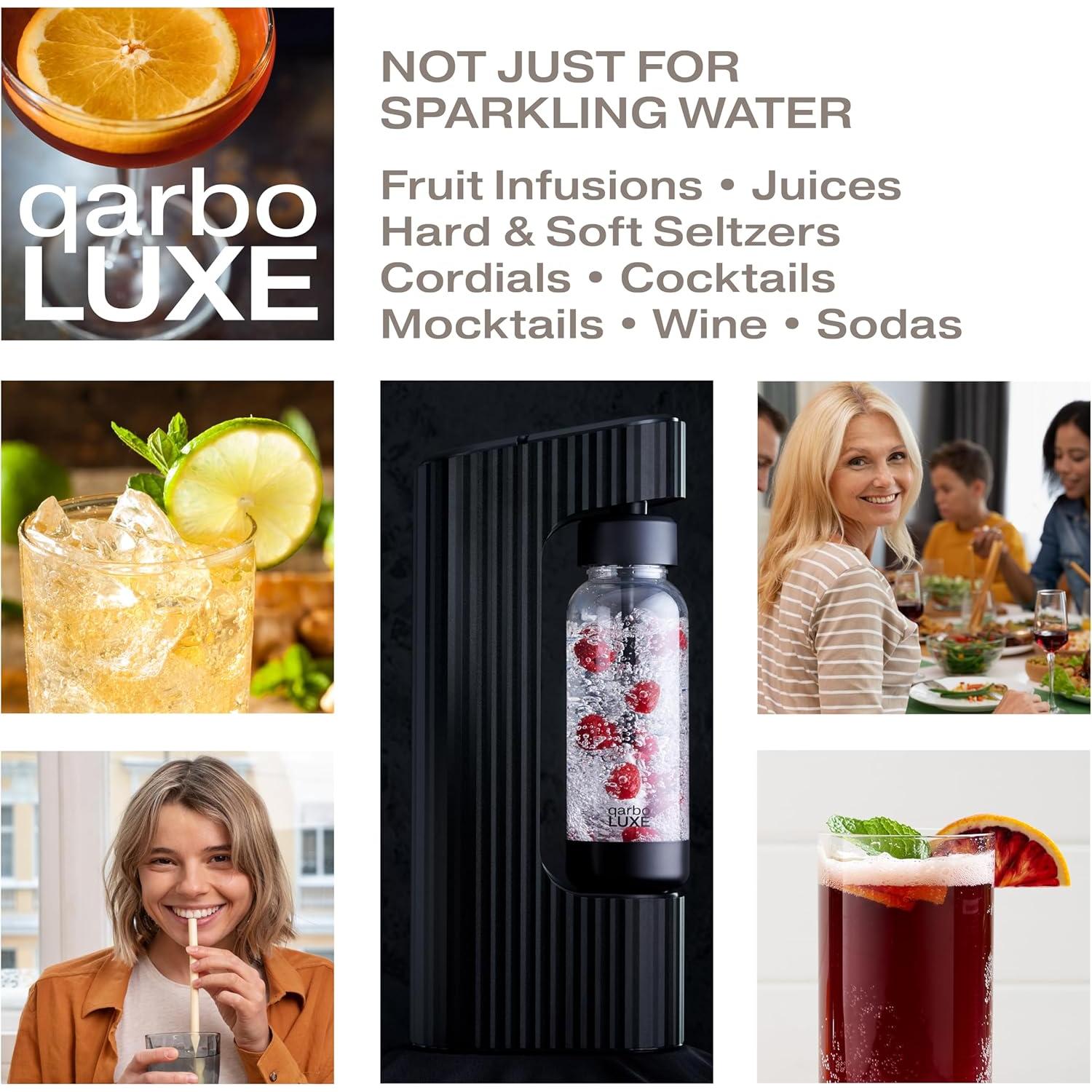 Máquina de Agua Espumosa Twenty39 qarbo LUXE - 1L, Negro