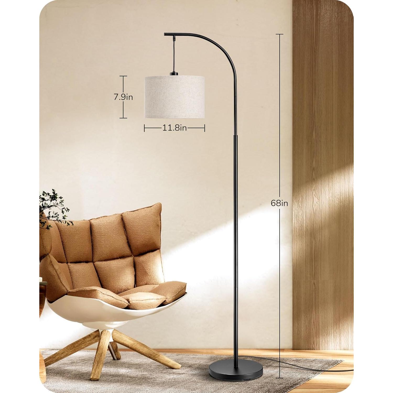 Lámpara de Pie Regulable EDISHINE con Control Remoto Negra