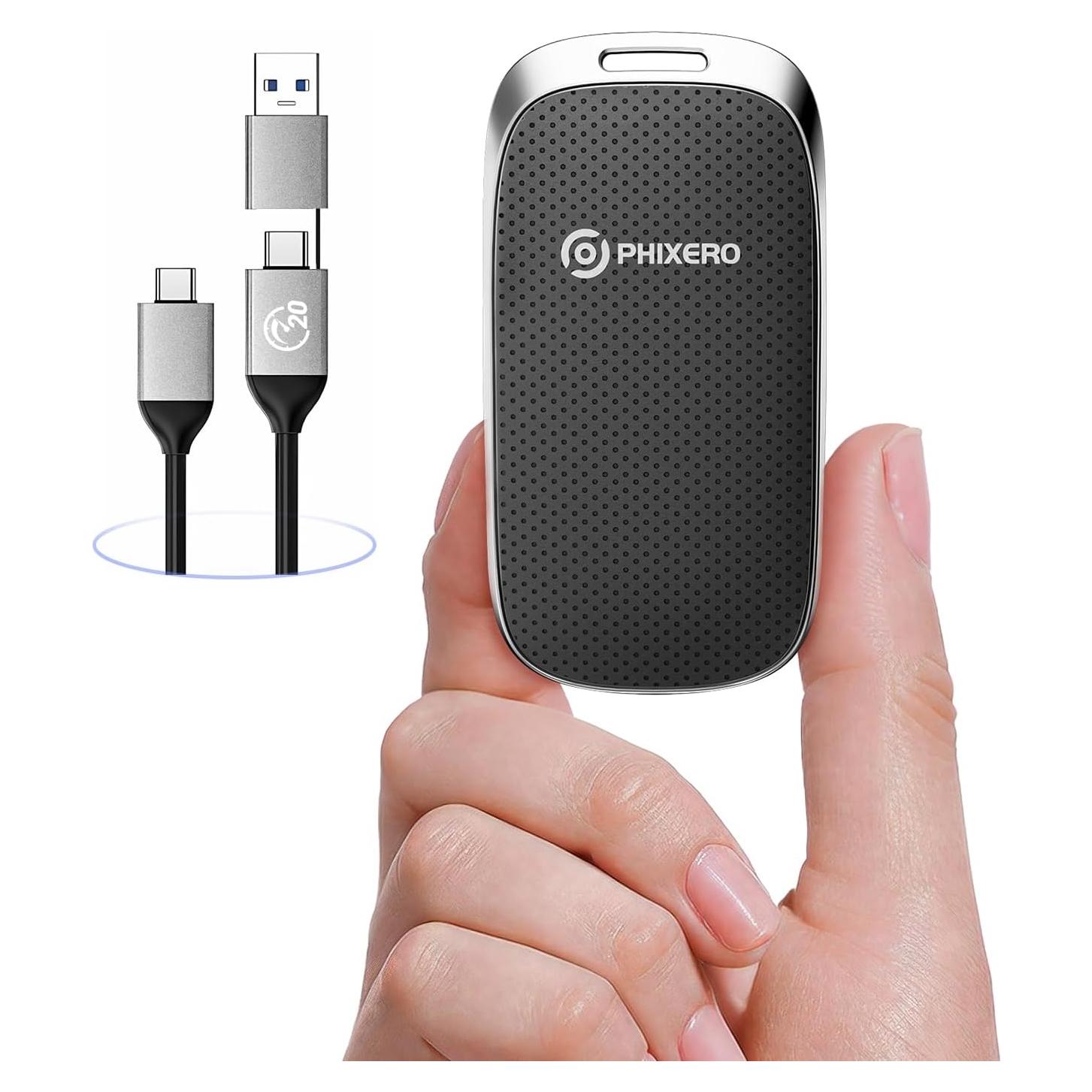 PHIXERO P20 SSD Externo 512GB USB 3.2 Gen 2, Negro