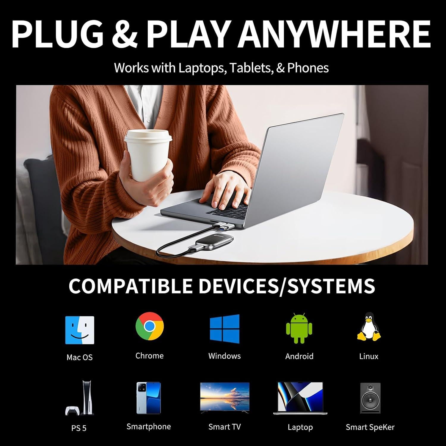 PHIXERO P20 SSD Externo 512GB USB 3.2 Gen 2, Negro