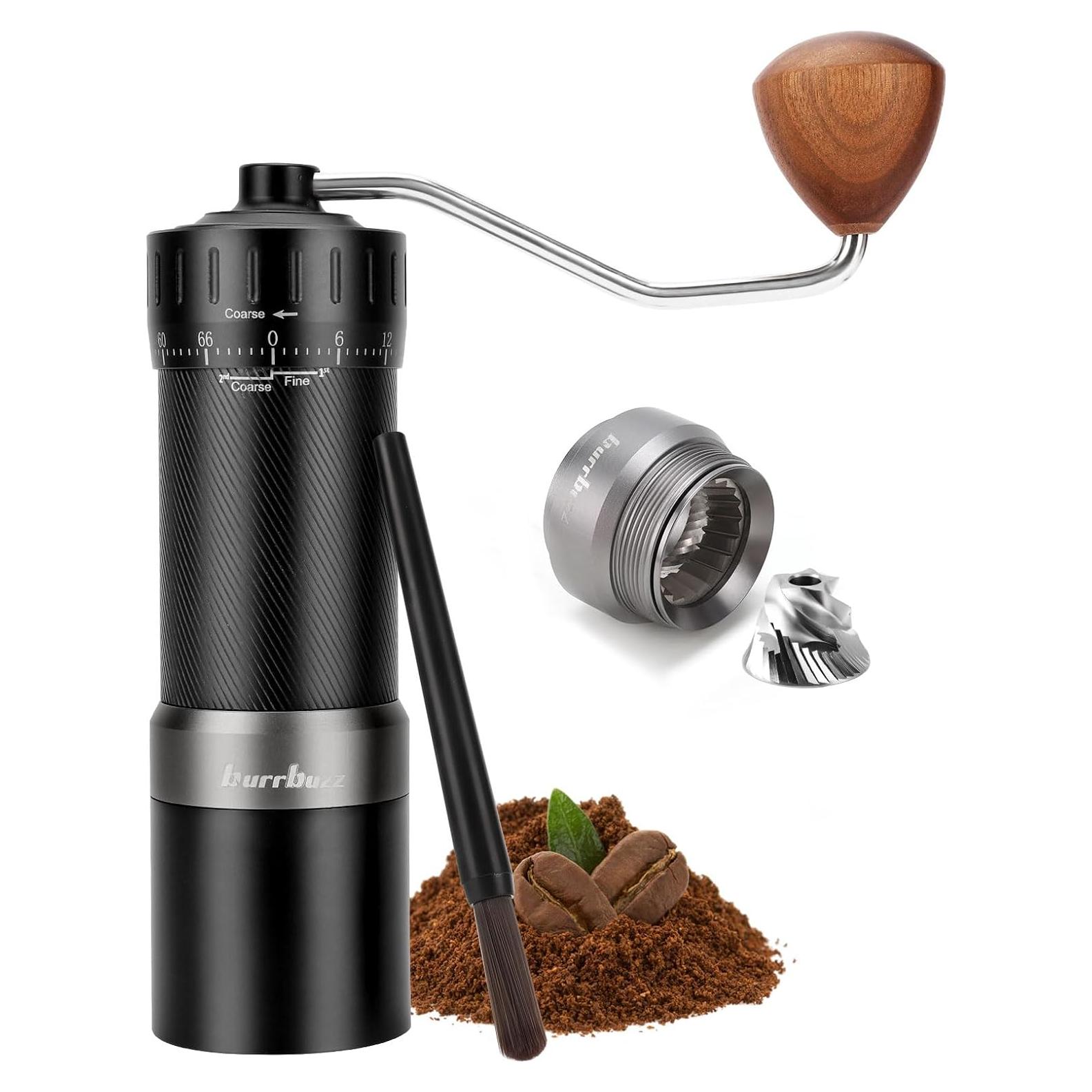 Molinillo de Café Manual Burrbuzz MB2, Acero Inoxidable, 35g