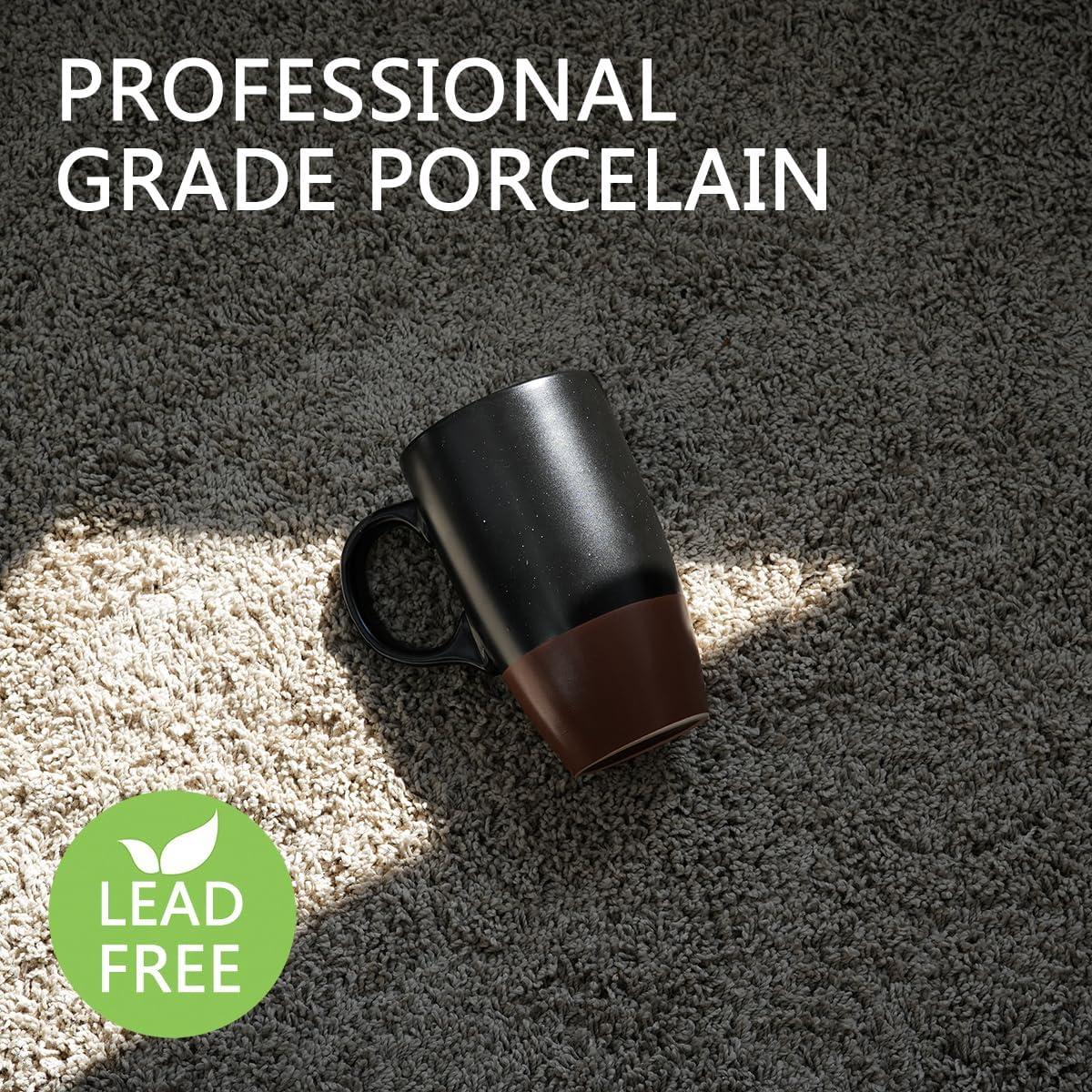 Taza de viaje cerámica Bosmarlin 532 ml con tapa y asa negra