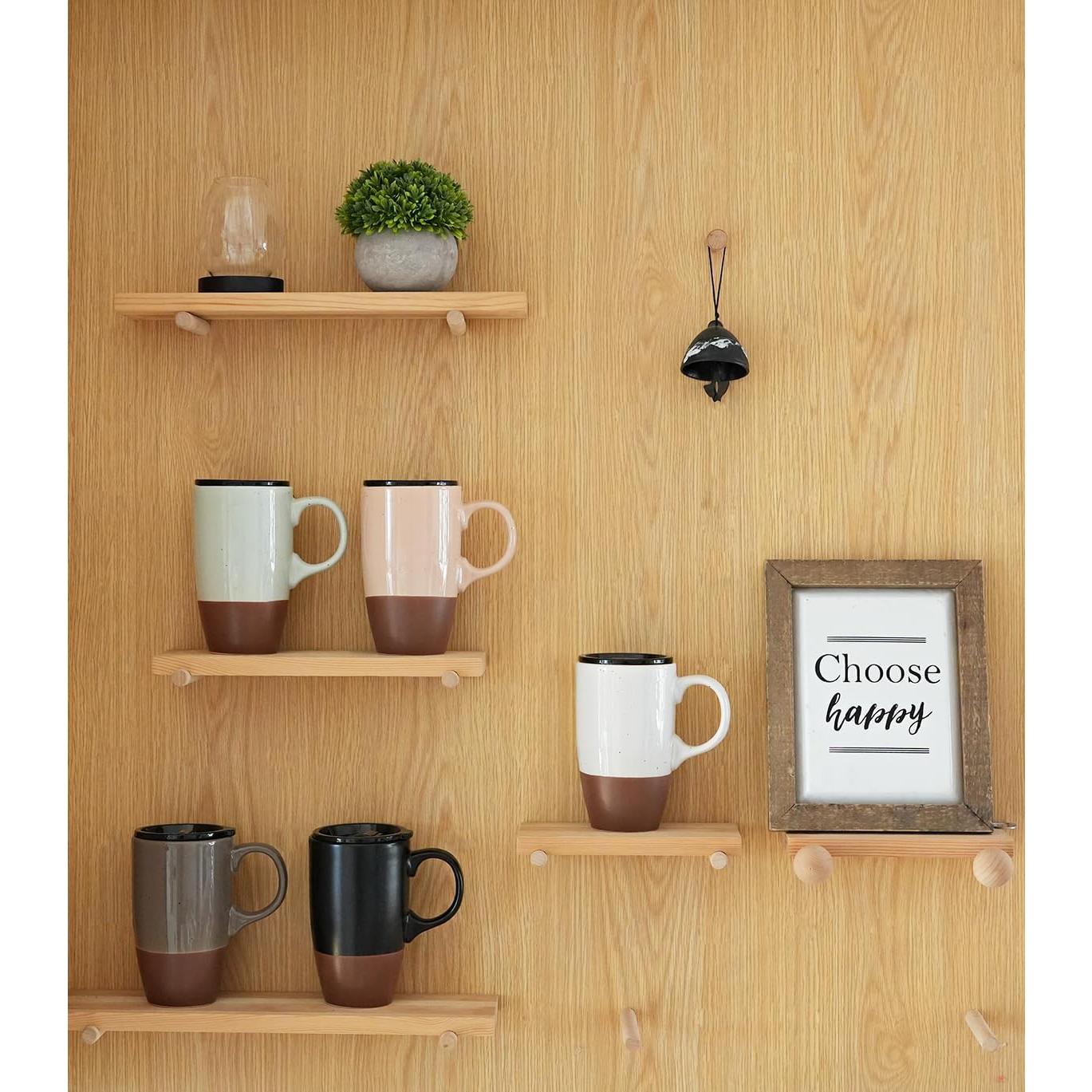 Taza de viaje cerámica Bosmarlin 532 ml con tapa y asa negra