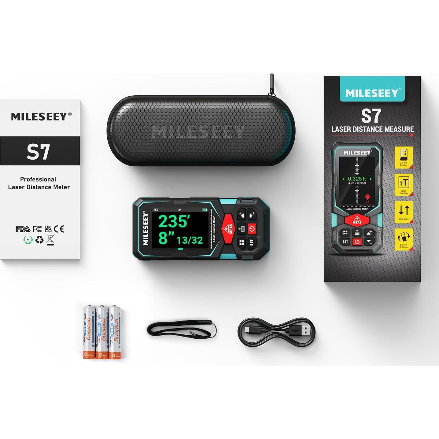 Medidor Láser MiLESEEY S7 100m Pantalla Color IP65