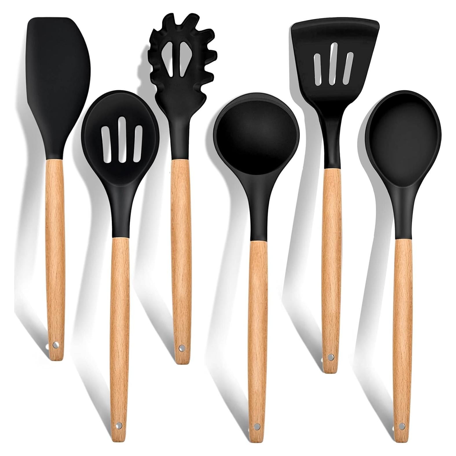 Juego de Utensilios de Cocina E-far 6 Piezas Silicona Negra