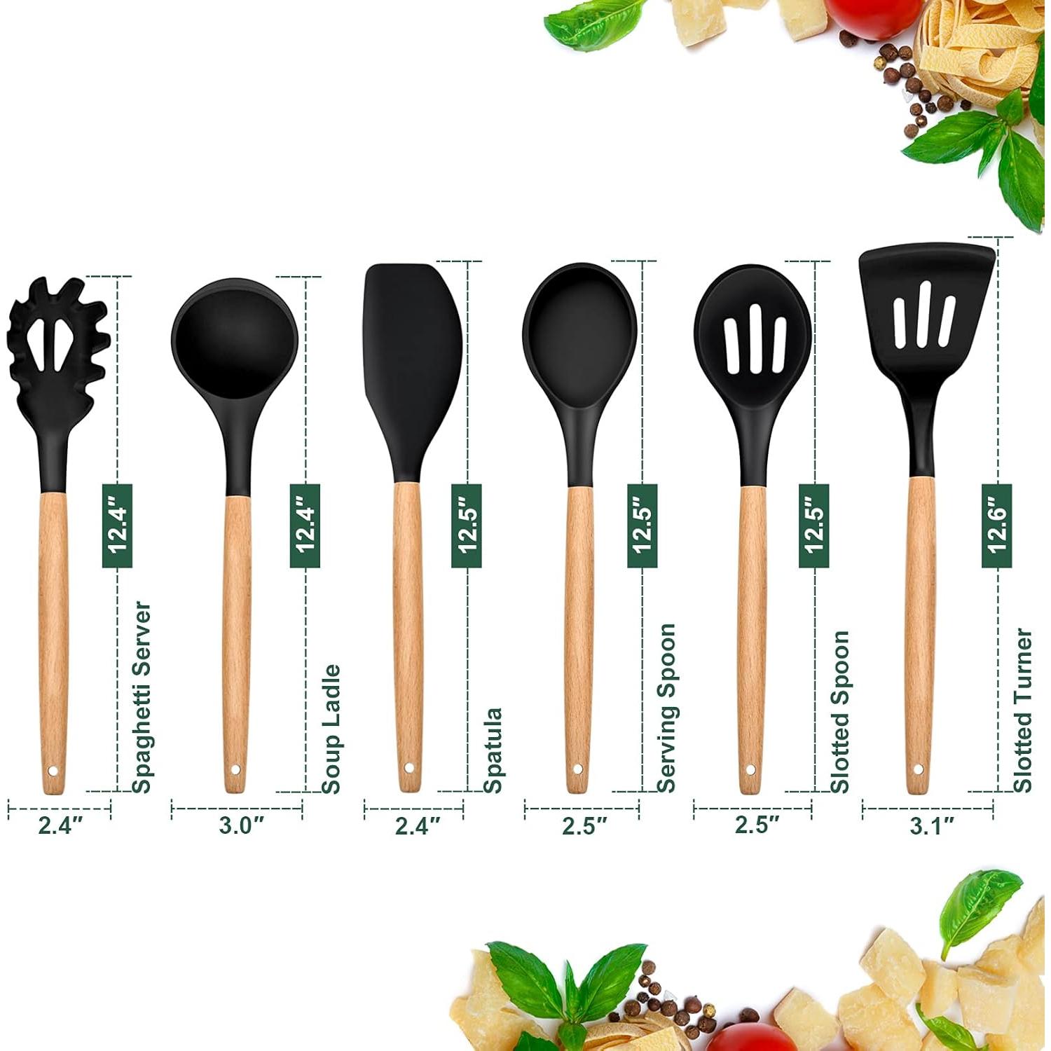 Juego de Utensilios de Cocina E-far 6 Piezas Silicona Negra