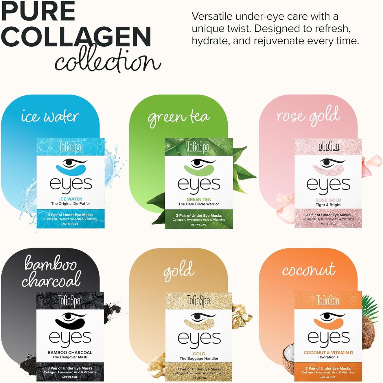 Mascarilla para Ojos ToGoSpa Carbón de Bambú 6 Parches