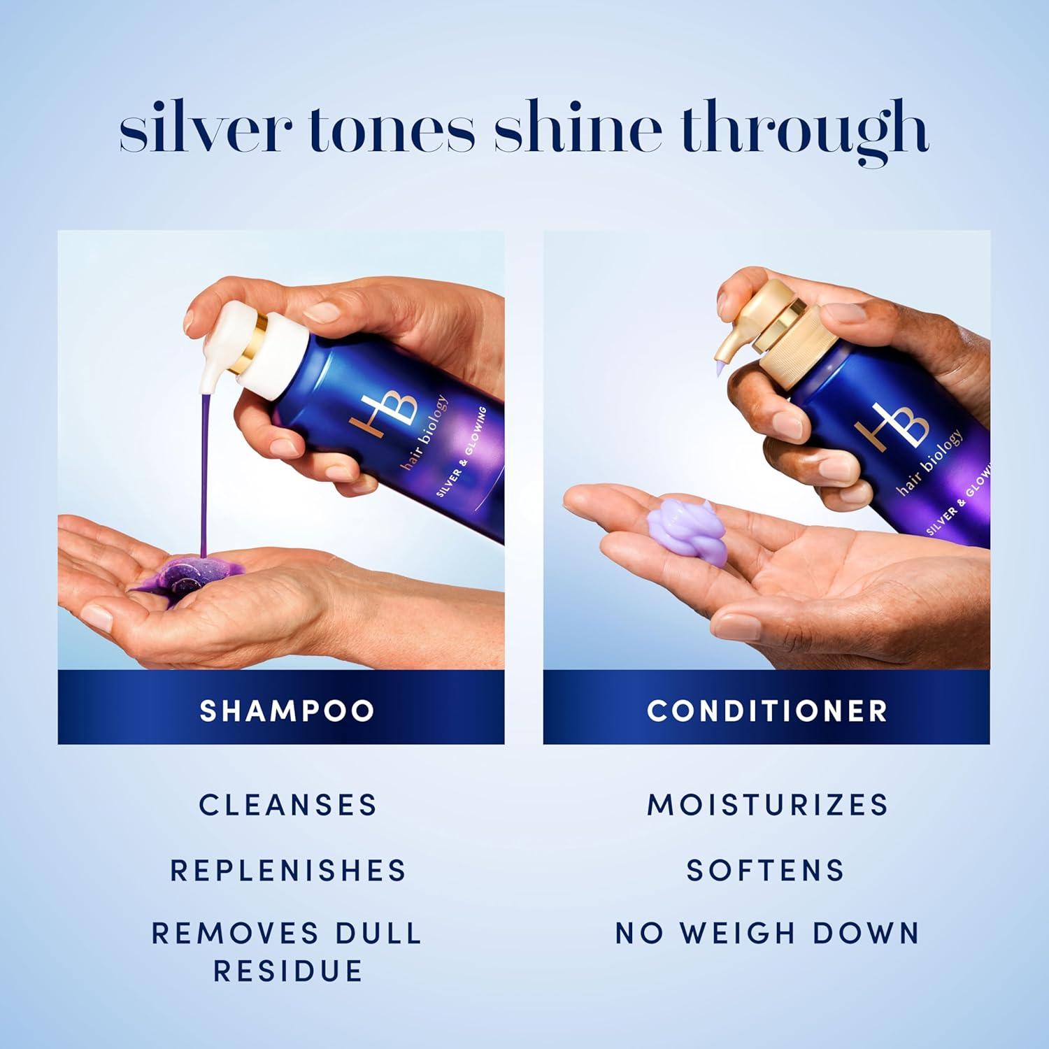 Champú y Acondicionador Morado Hair Biology 768 ml - Anti-Amarillento