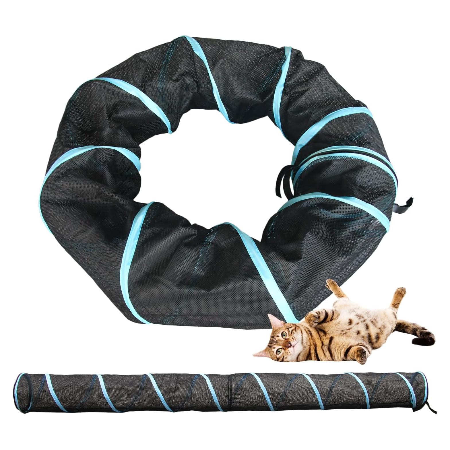 Parque de Juegos para Gatos INTURN 3.05 m Túnel Portátil