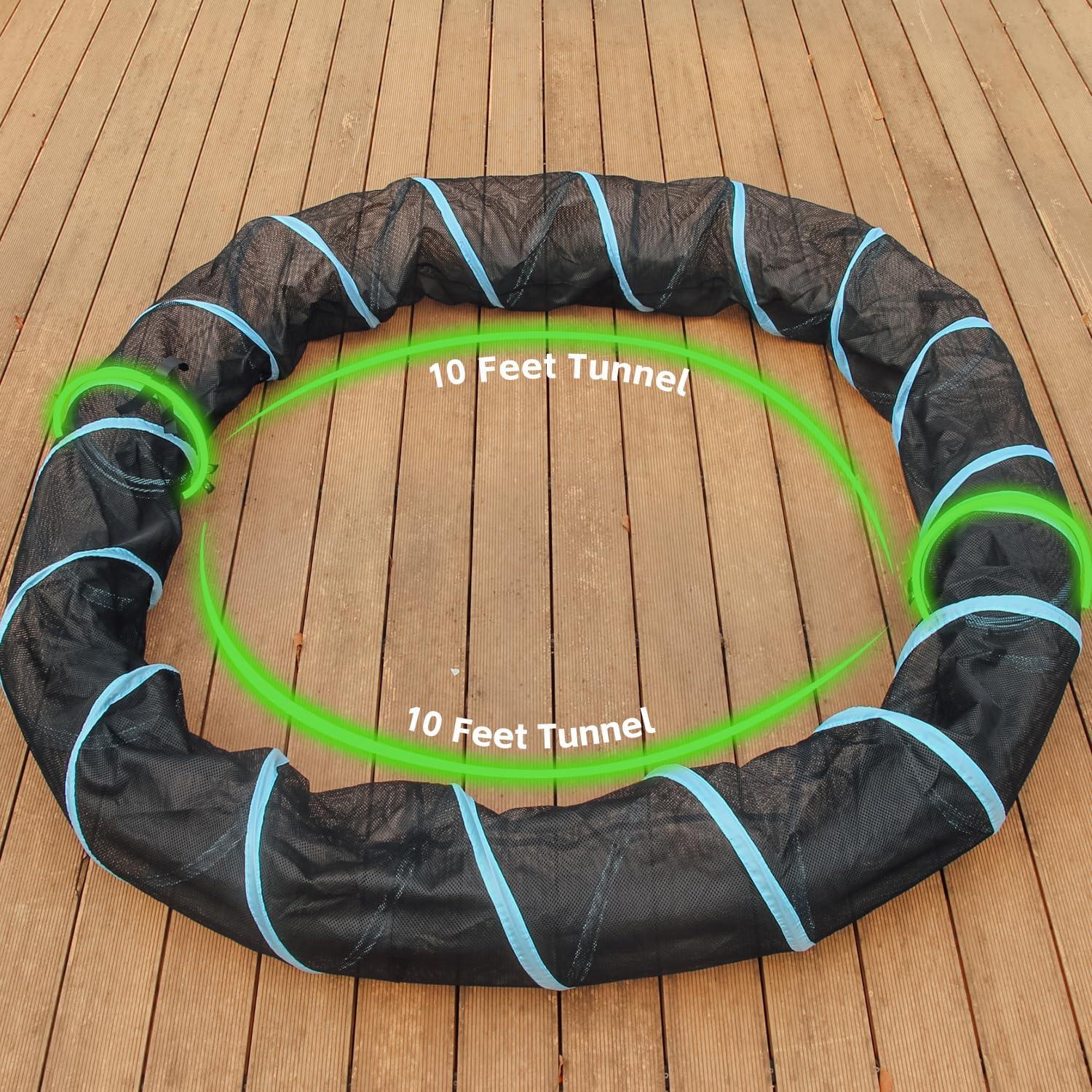 Parque de Juegos para Gatos INTURN 3.05 m Túnel Portátil