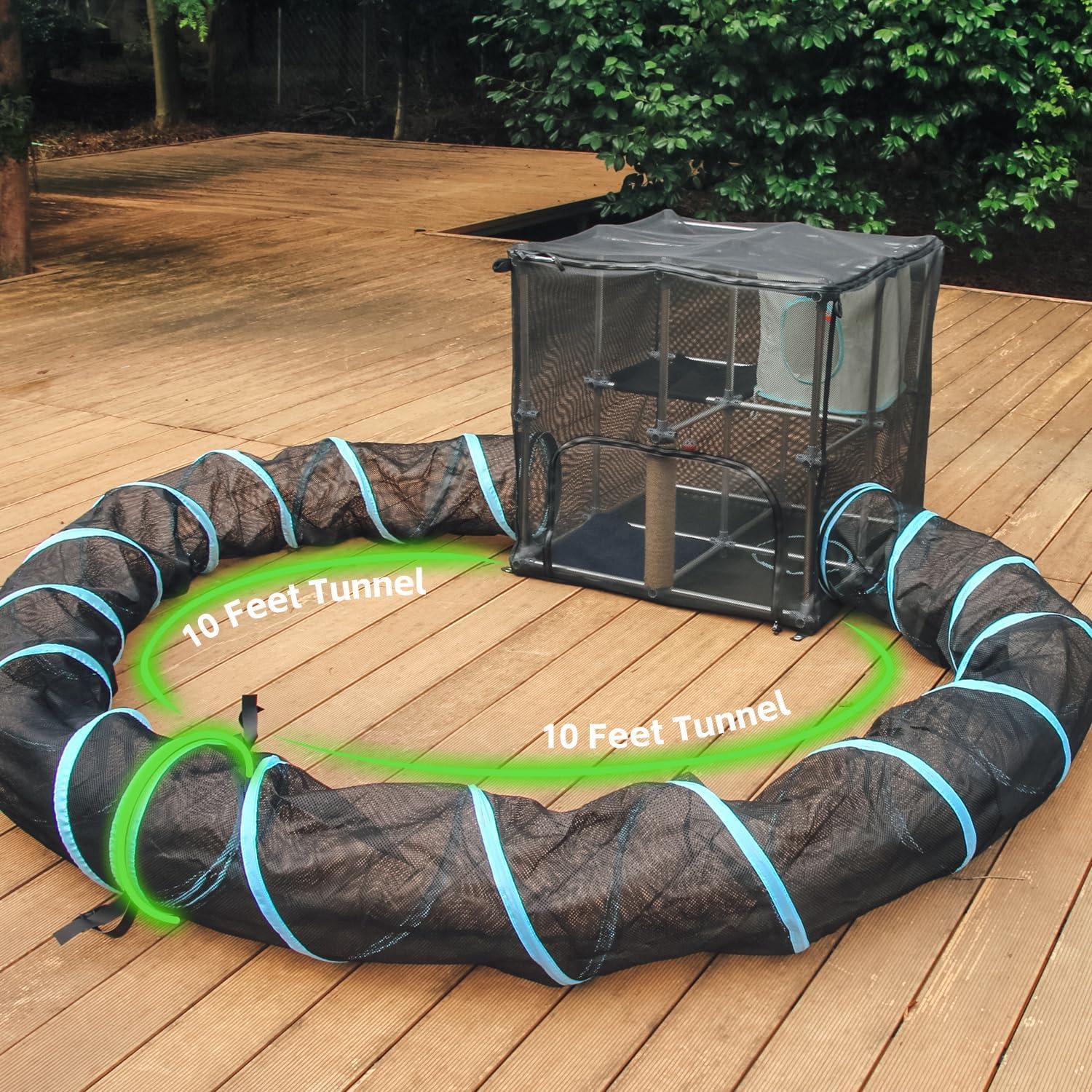 Parque de Juegos para Gatos INTURN 3.05 m Túnel Portátil