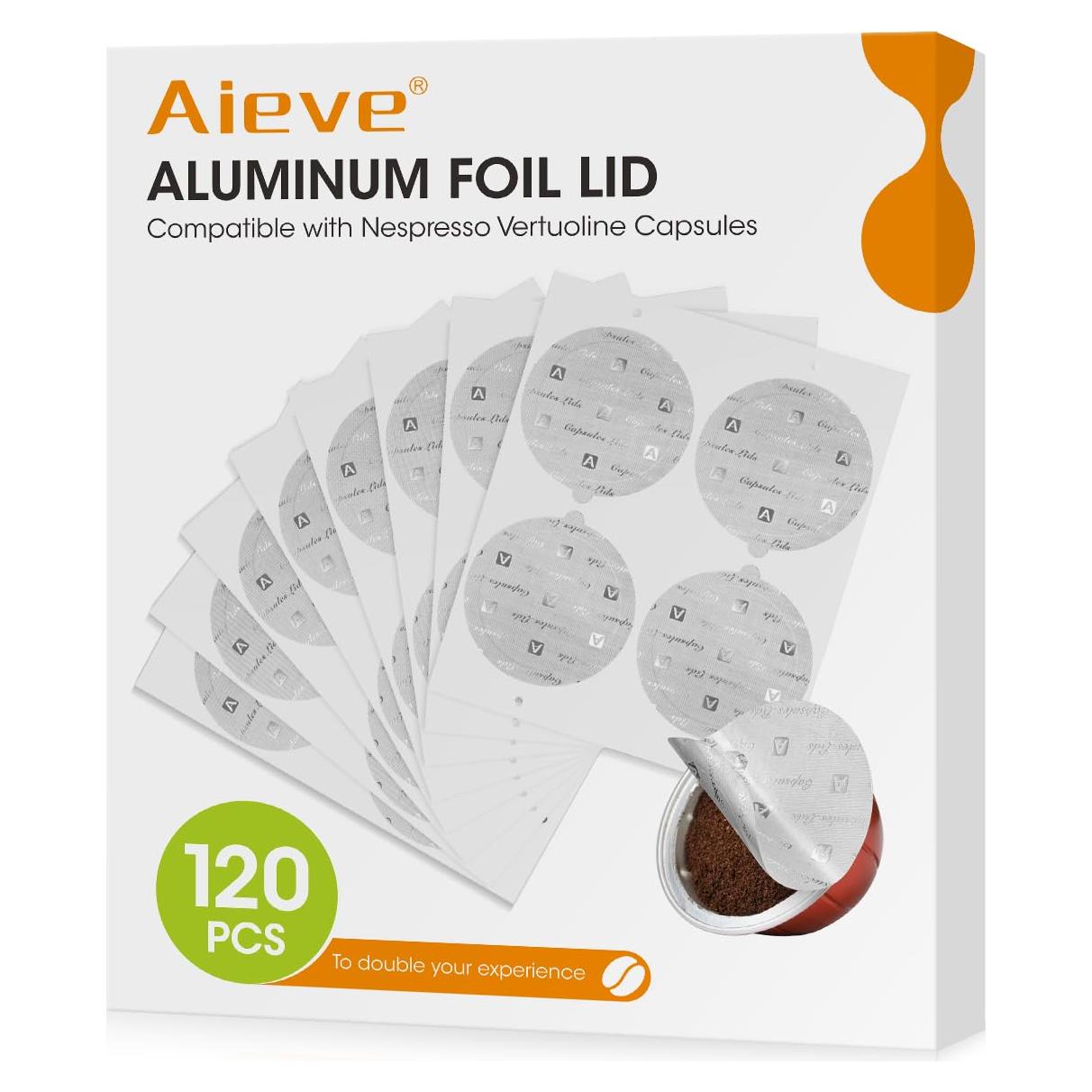 Sellos de Aluminio Aieve 120 Pcs para Cápsulas Nespresso