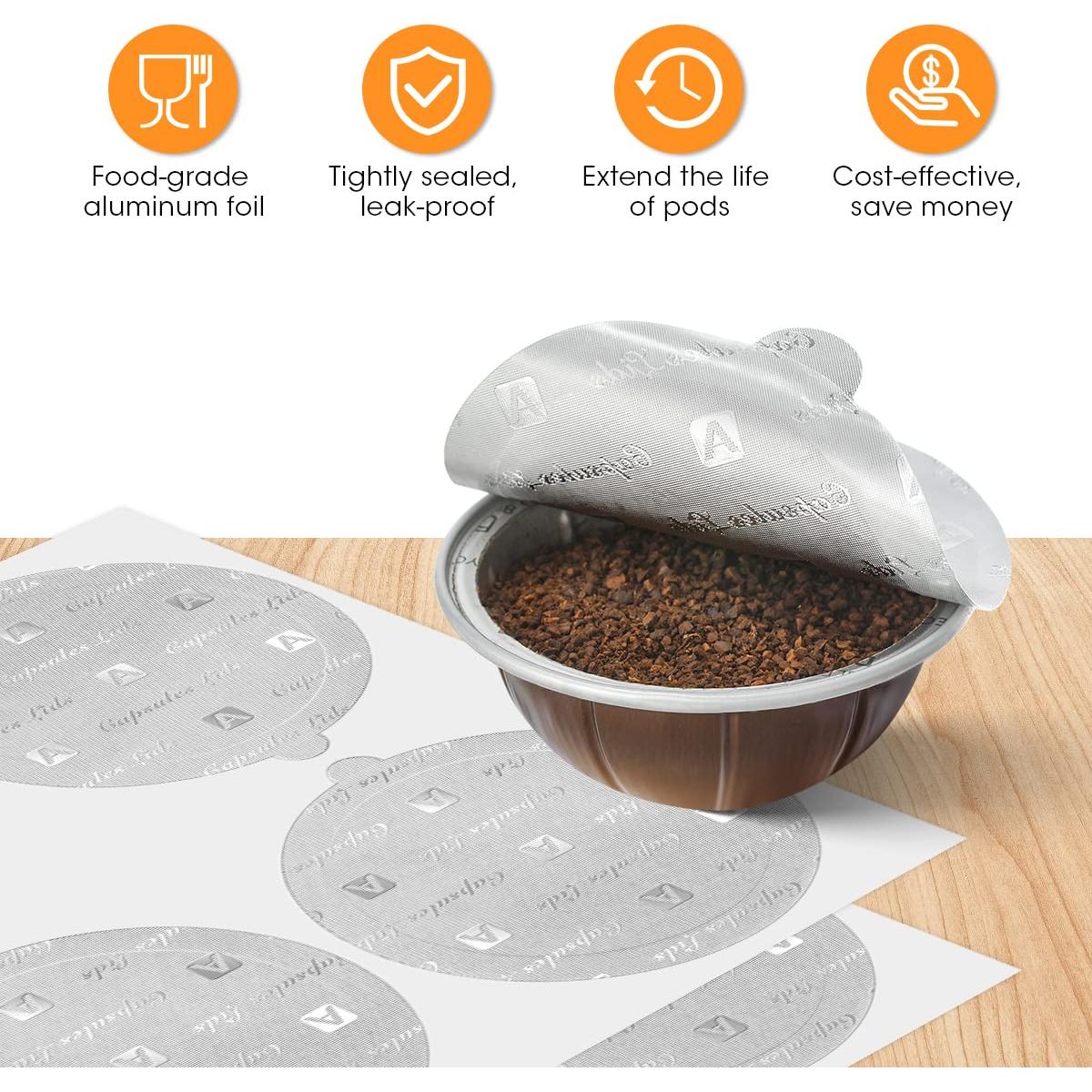 Sellos de Aluminio Aieve 120 Pcs para Cápsulas Nespresso