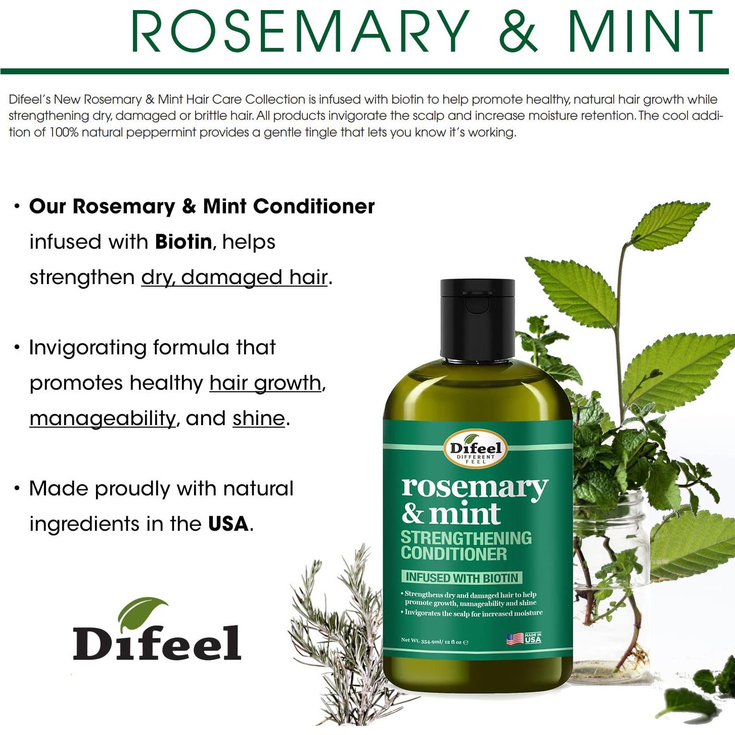 Acondicionador Difeel Romero y Menta con Biotina 340 g