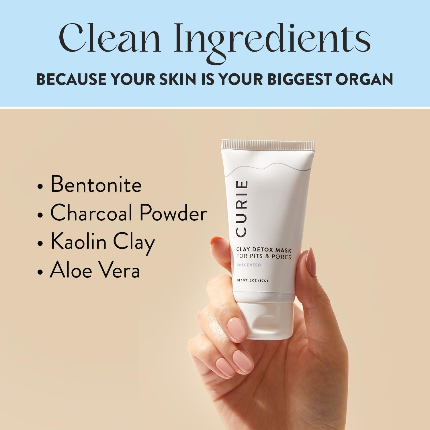 Desodorante Natural Curie Néctar de Coco + Máscara Detox 2pk