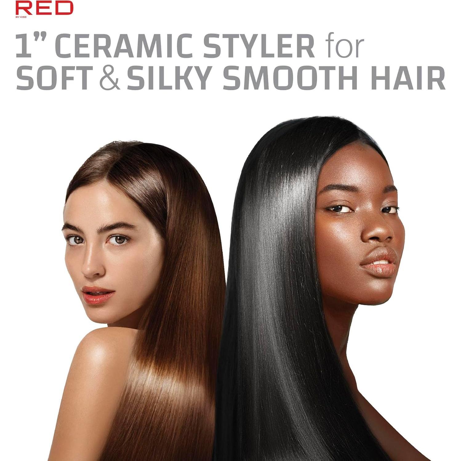 Plancha de Cerámica 1" Red by Kiss Rosa - Calor 232°C